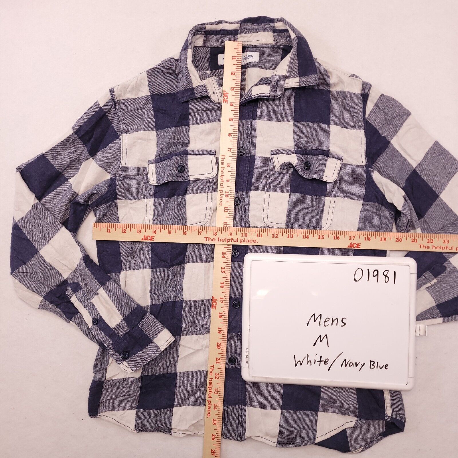 Old Navy Old Navy Buffalo Check Flannel Shirt Mens Size Medium M Blue Size US M / EU 48-50 / 2 - 7 Thumbnail