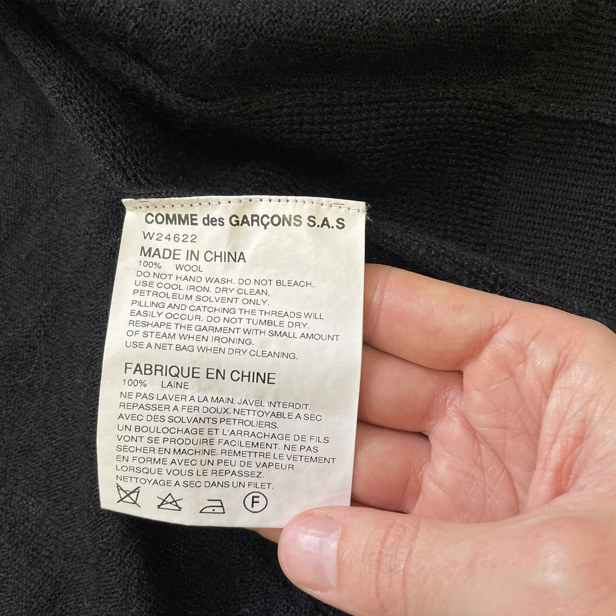 Comme des Garcons Black Wool Zip Front Cardigan Size US M / EU 48-50 / 2 - 15 Thumbnail