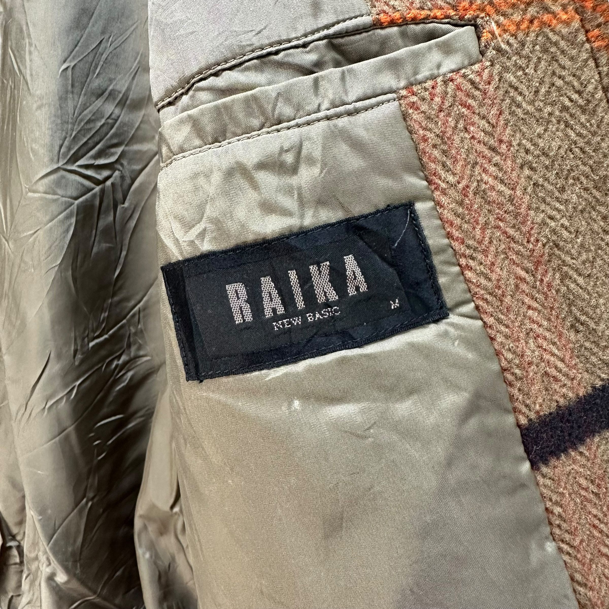 Japanese Brand 90's RAIKA Herringbone Double Breast Wool Jacket #A037-0851 Size US M / EU 48-50 / 2 - 7 Thumbnail