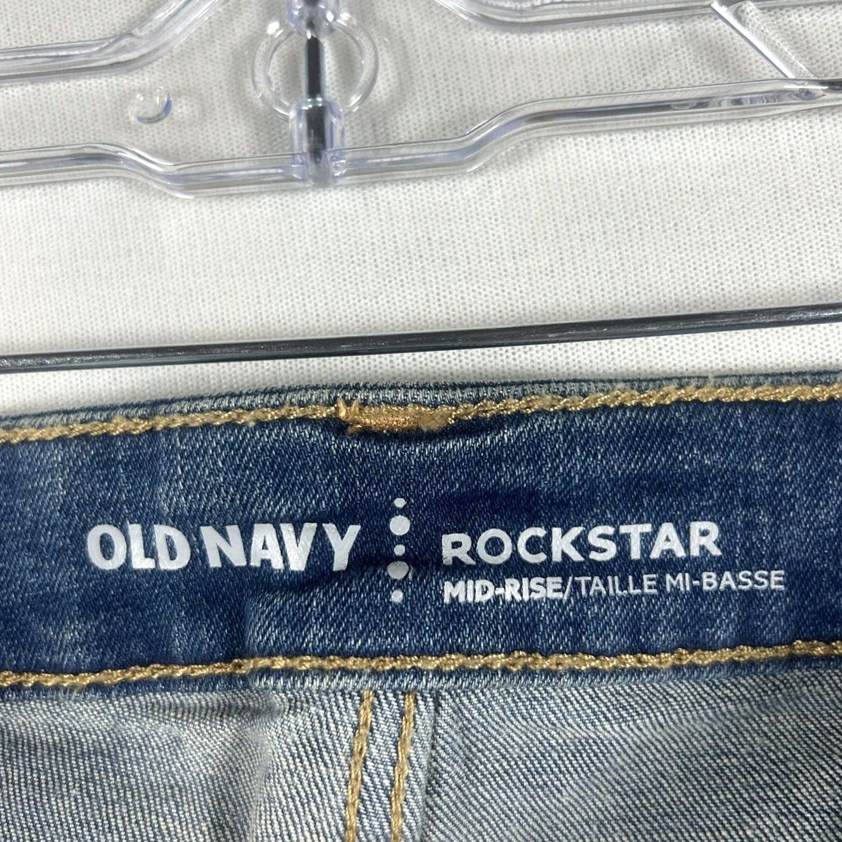 Old Navy Old Navy Rockstar Jeans Women's Size 6 Reg Skinny Stretch Denim Distressed Blue Rock Star Size 28" / US 6 / IT 42 - 2 Thumbnail