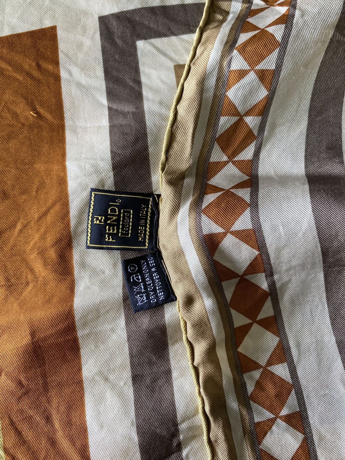 Fendi Fendi Multi Logo Silk Handkerchief/ Neckerchief/ Bandana Size ONE SIZE - 9 Thumbnail