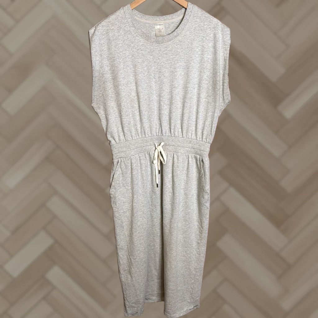Vintage Calia Shirt Dress Woman Gray Midi Cotton Size L Regular Short Sleeve Pullover Casual Travel 20" Pit to Pit Size L / US 10 / IT 46 - 1 Thumbnail