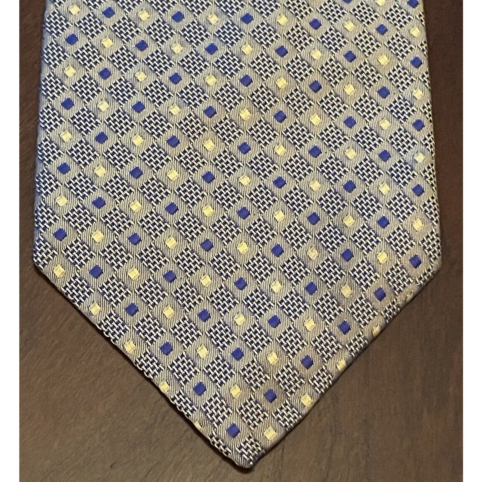 Structure Structure Gold Blue 100% Silk Men’s Neck Tie Made In USA Size ONE SIZE - 1 Thumbnail
