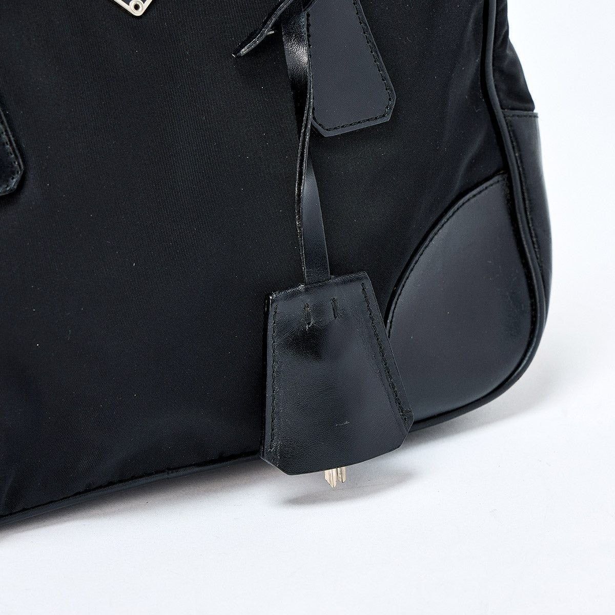 Prada Prada Tessuto Triangle Handbag Black Silver Size ONE SIZE - 8 Thumbnail