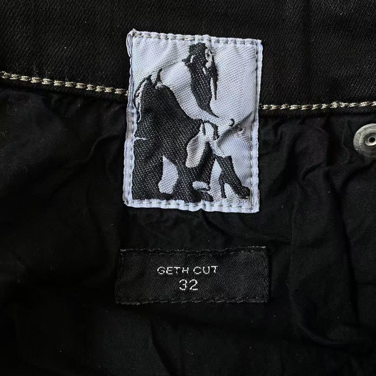 Rick Owens Drkshdw Rick Owens DRKSHDW Distressed Waxed Geth Cut Denim Jeans Size US 32 / EU 48 - 7 Thumbnail