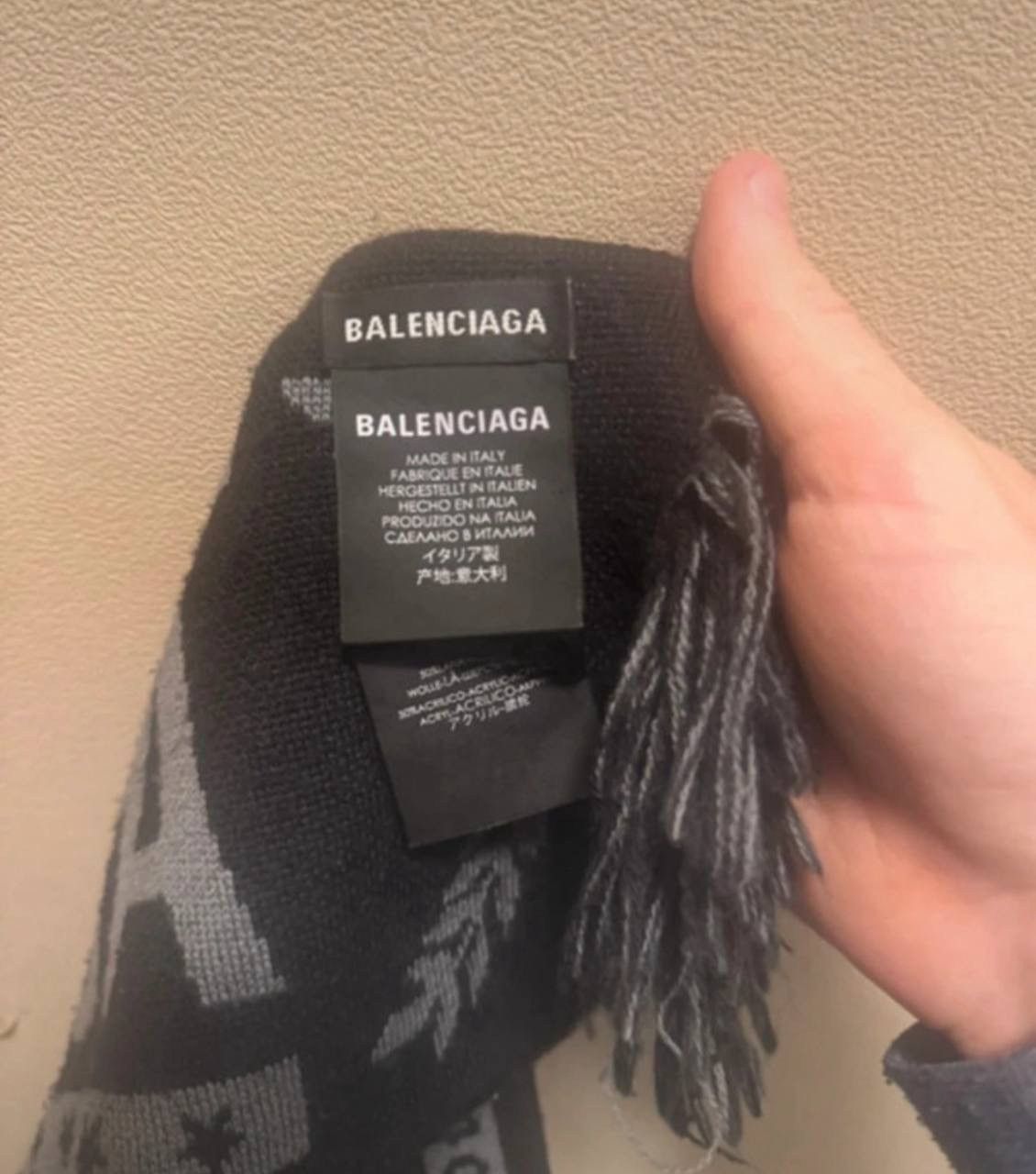 Balenciaga Balenciaga Black logo scarf Size ONE SIZE - 6 Thumbnail