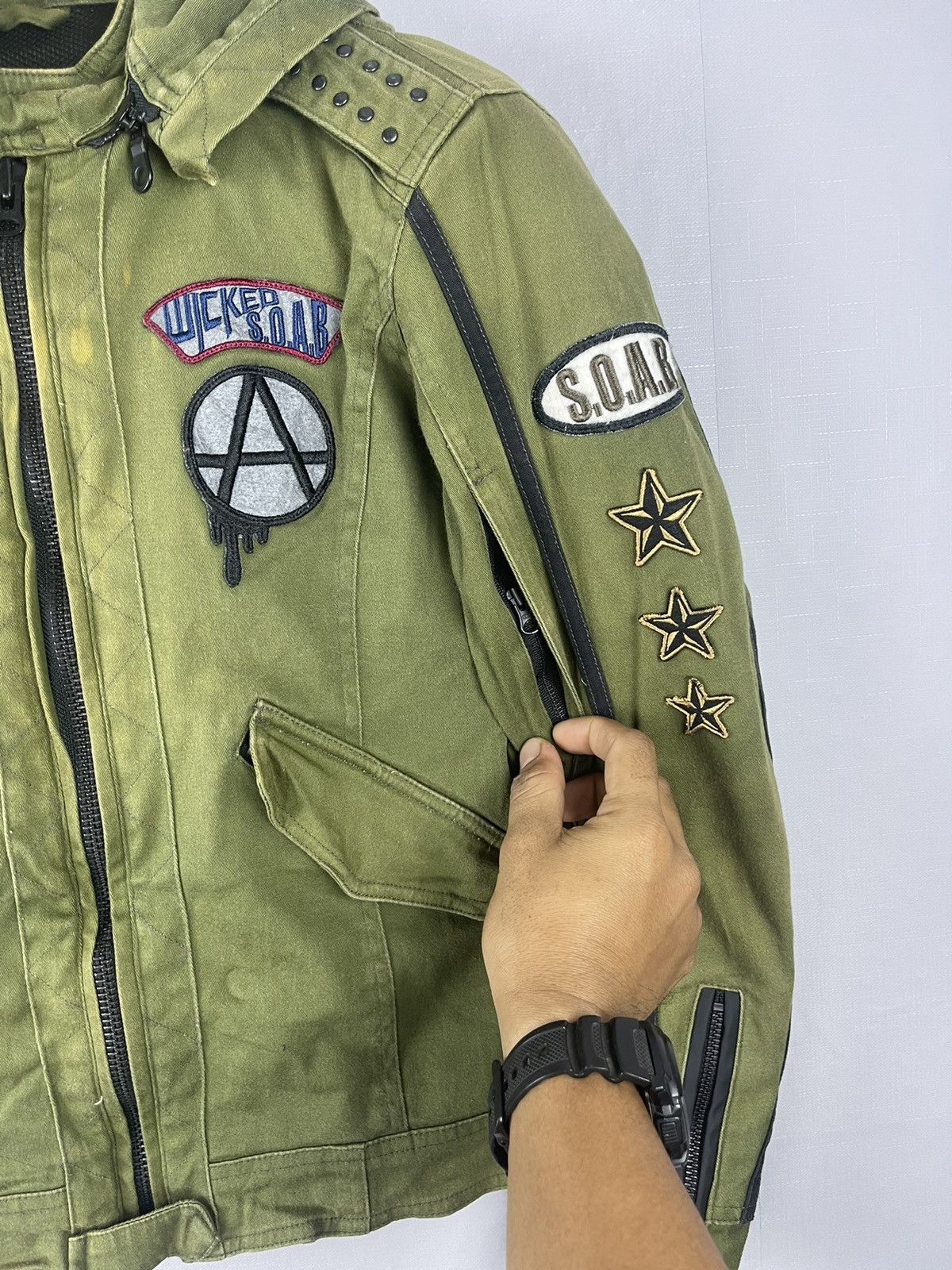 If Six Was Nine Vintage Sons Of Anarchy Bikers S.O.A.B Punk Rider Jacket Size US M / EU 48-50 / 2 - 5 Thumbnail