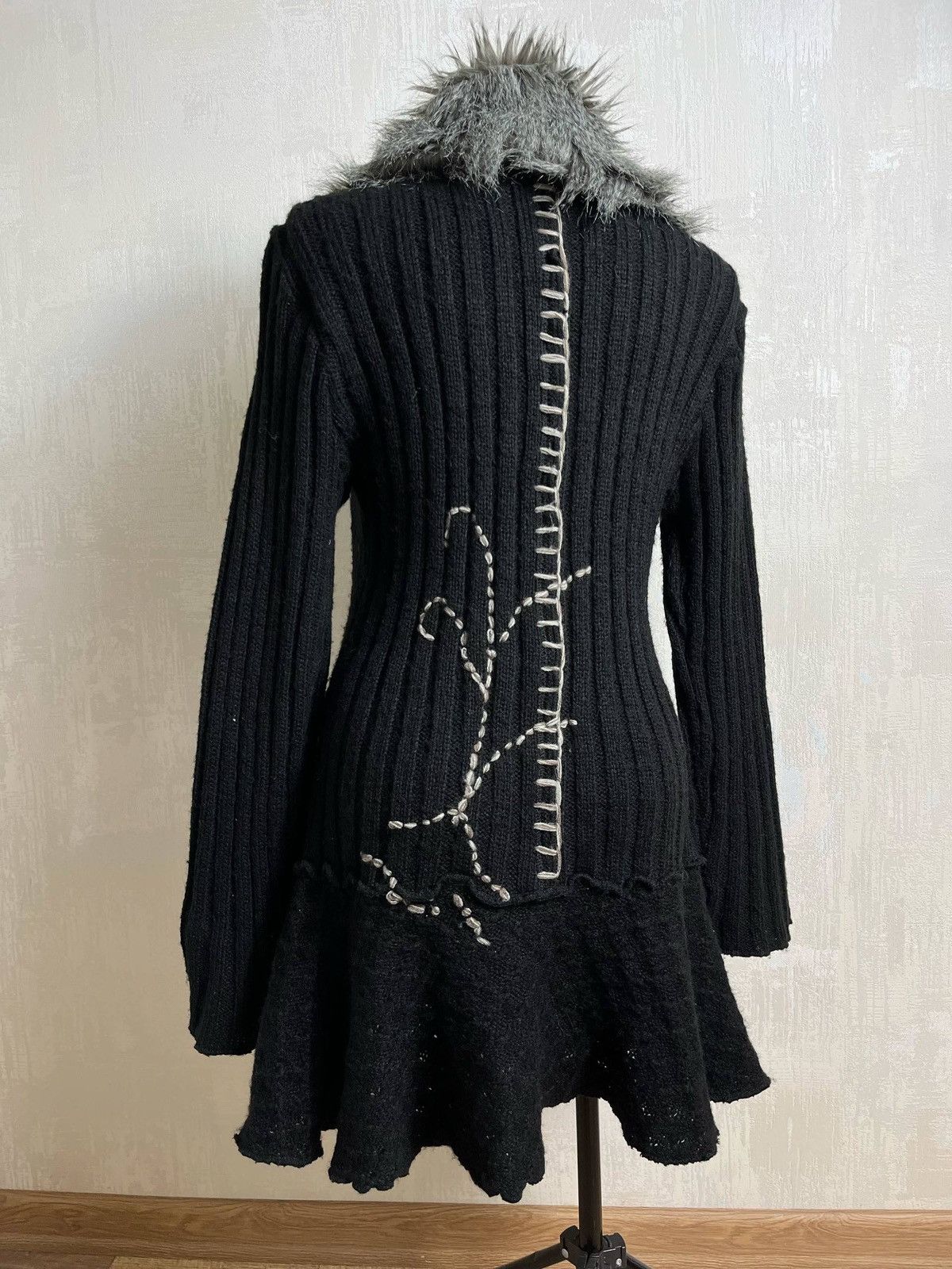 Vintage Joe Browns Archive Whimsigoth Faux Fur Knit Cardigan Size L / US 10 / IT 46 - 5 Thumbnail
