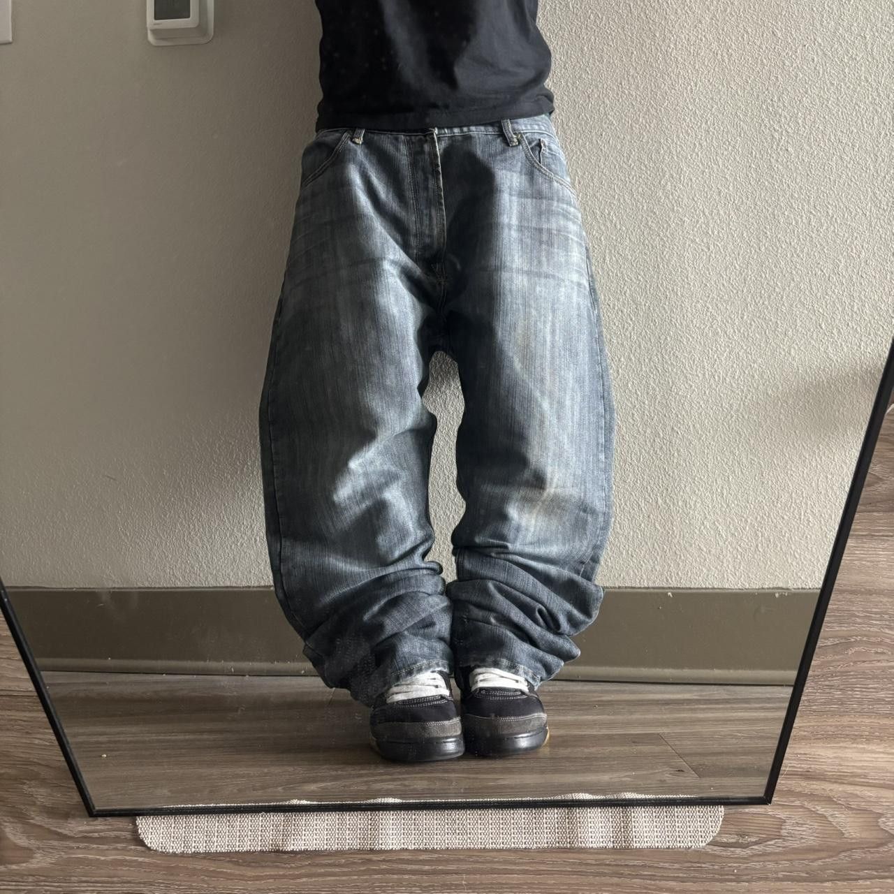Vintage Crazy Vintage Y2K/2000s Baggy Grunge Dark Wash Skater Denim Jeans! 40x32 Size US 40 / EU 56 - 1 Thumbnail