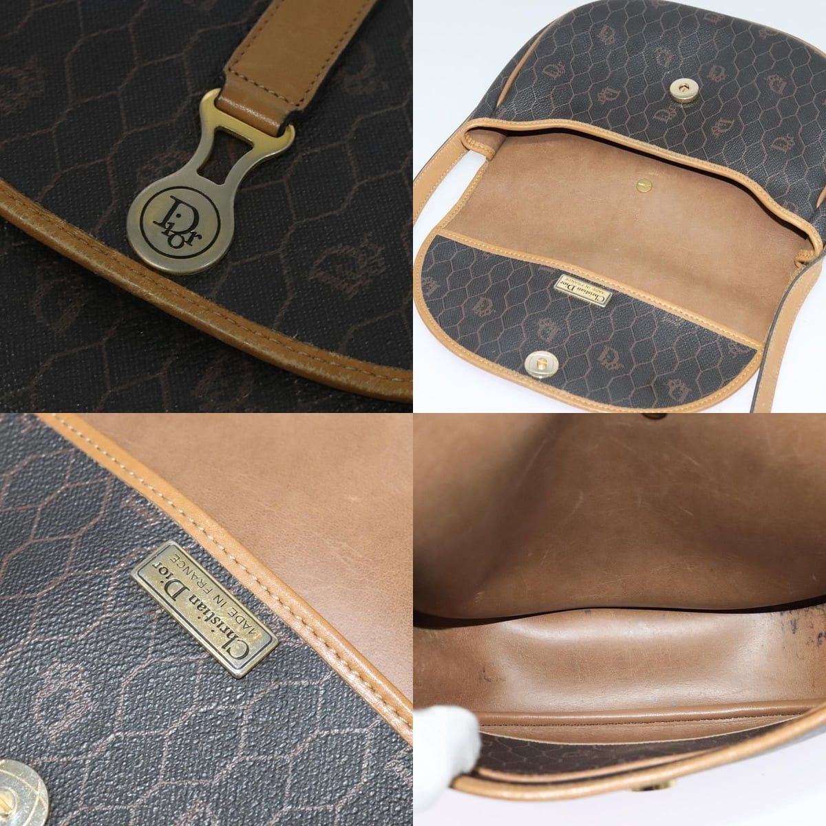 Dior DIOR Honeycomb Canvas Shoulder Bag Pvc Leather Black Size ONE SIZE - 11 Thumbnail