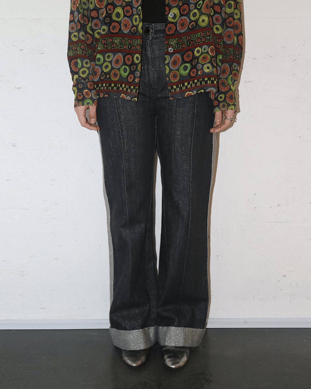 Jean Paul Gaultier Jean Paul Gaultier Glitter Pearl Black Denim Pants Size 28" / US 6 / IT 42 - 2 Thumbnail