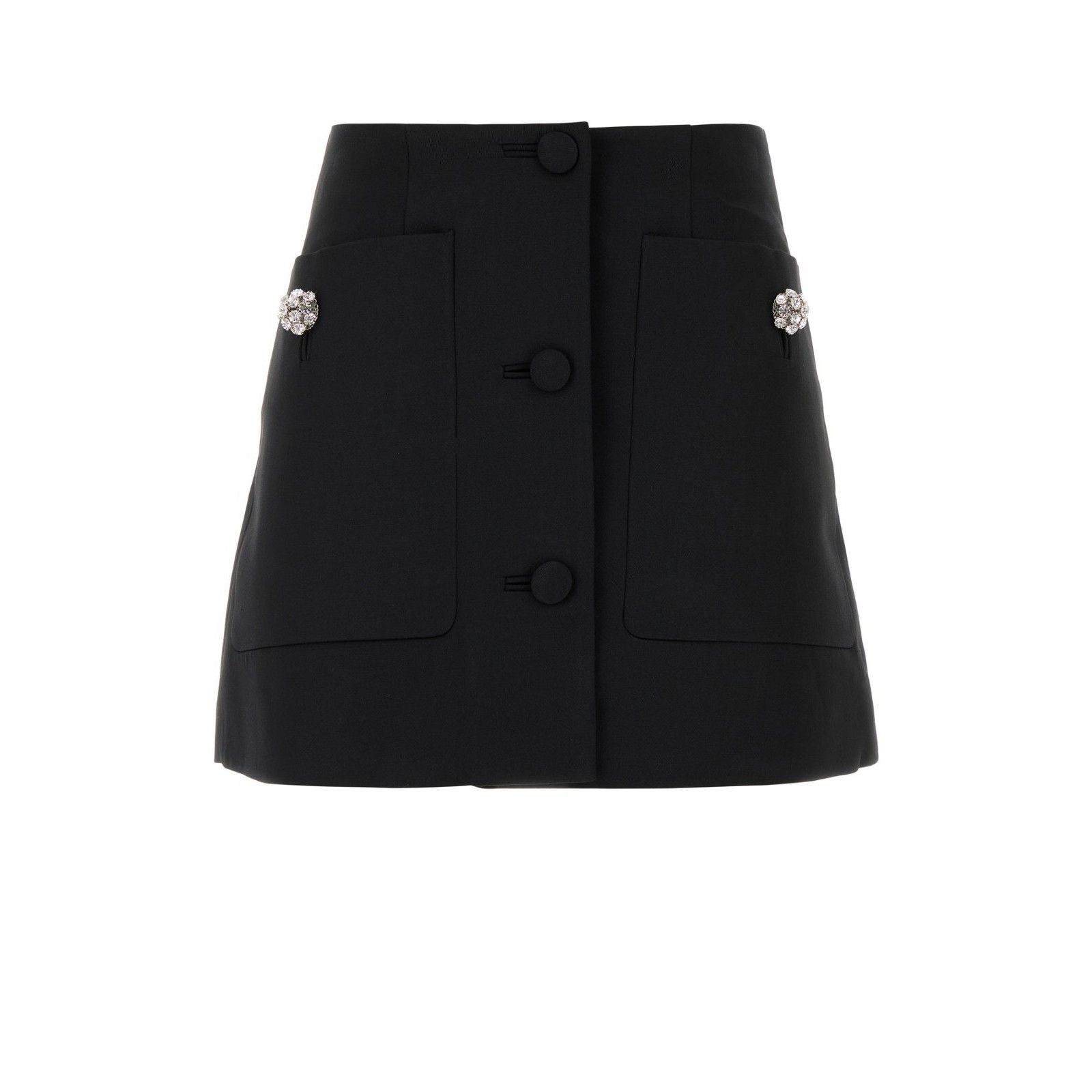 Prada PRADA Black Wool Mini Skirt New & Authentic (Women's size:IT Size 27" / US 4 / IT 40 - 1 Thumbnail