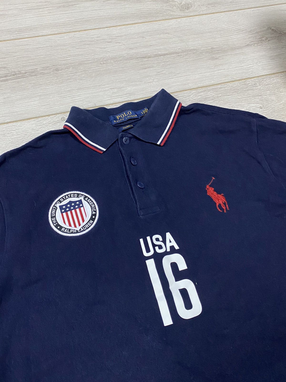 Polo Ralph Lauren Polo Ralph Lauren USA flag big logo vintage shirt Size US L / EU 52-54 / 3 - 4 Thumbnail