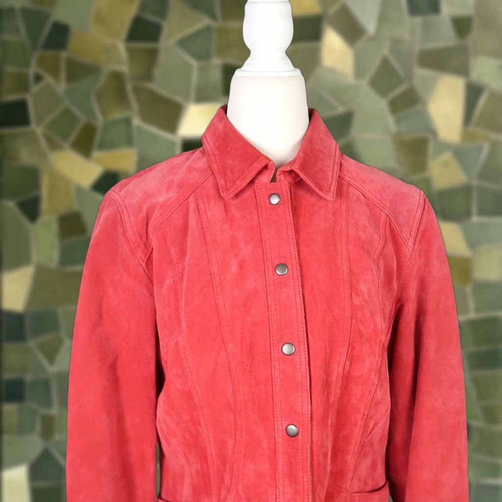 Coldwater Creek VINTAGE? Coldwater Creek red suede leather snap front jacket M Women Regular Size M Red Snap Front Jacket Leather Suede Fall Spring Casual Womens Size M / US 6-8 / IT 42-44 - 1 Thumbnail