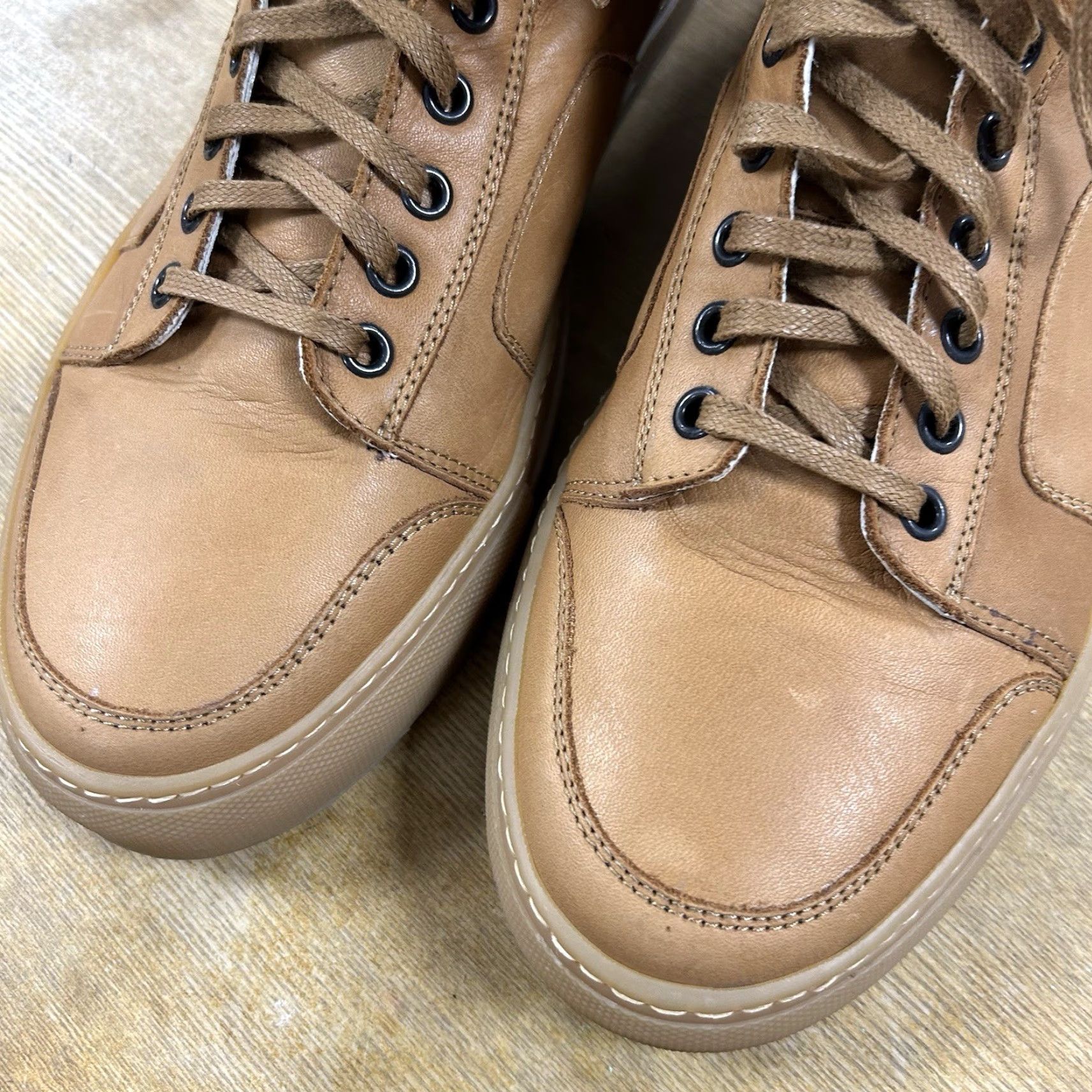 Del Toro Del Toro Leather Sneakers High Top Lace Up Chukka Shoes Men’s Size 12 Brown Leather Upper | Sneakers | Men | 12 | Brown | Del Toro Size US L / EU 52-54 / 3 - 6 Thumbnail