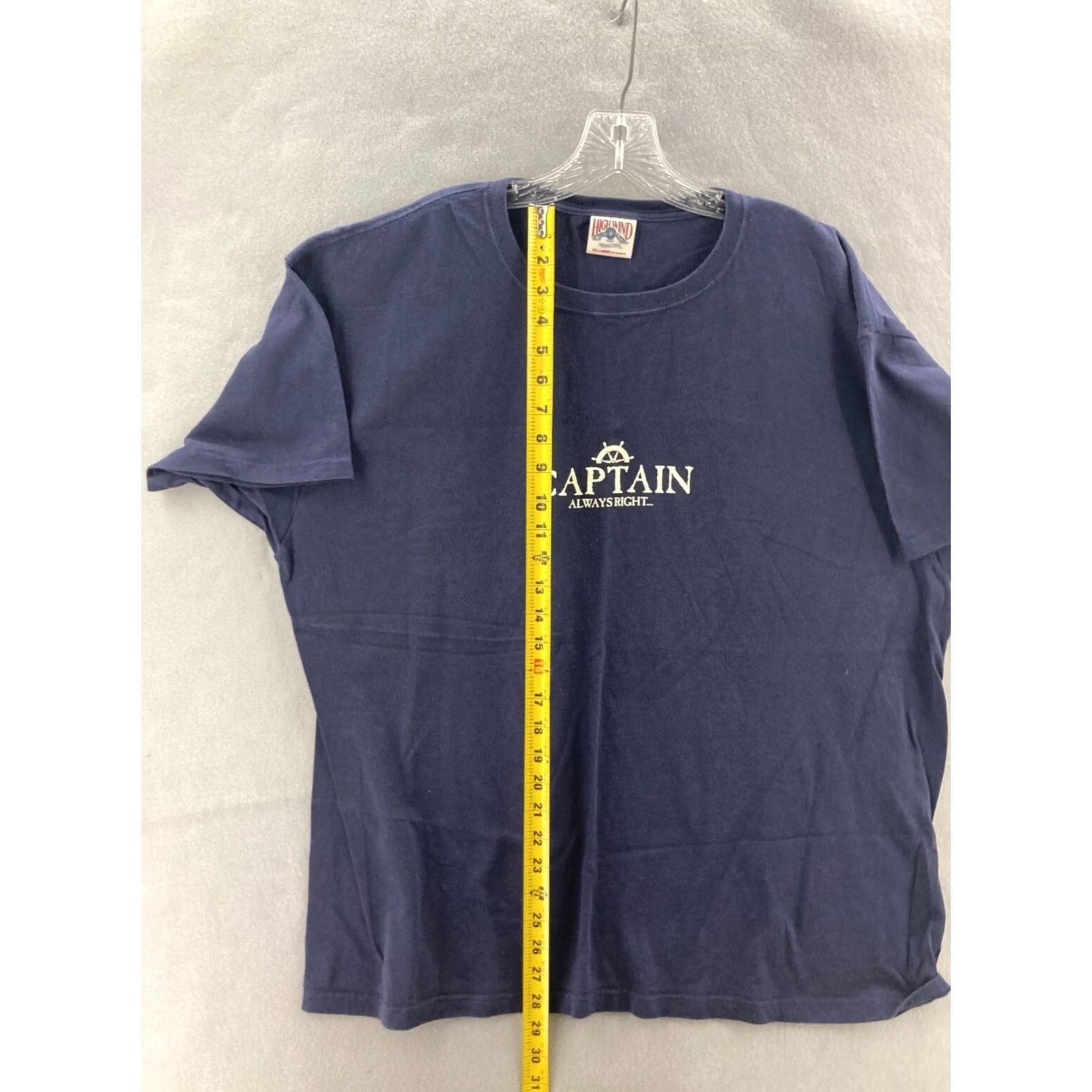 Vintage High Wind Shirt Mens XXL Captain is always right and I'm the Captain T-Shirt Blue 90s Sports USA Mens XX-Large Size US XXL / EU 58 / 5 - 4 Thumbnail