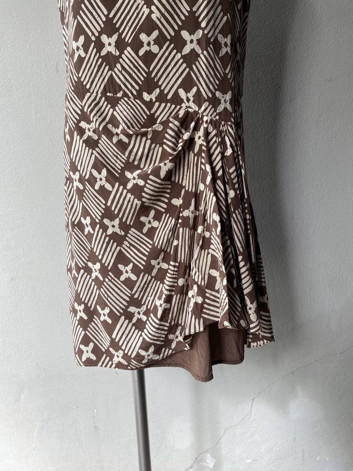Valentino Valentino Boutique Brown and White Print Mini Dress Size ONE SIZE - 15 Thumbnail
