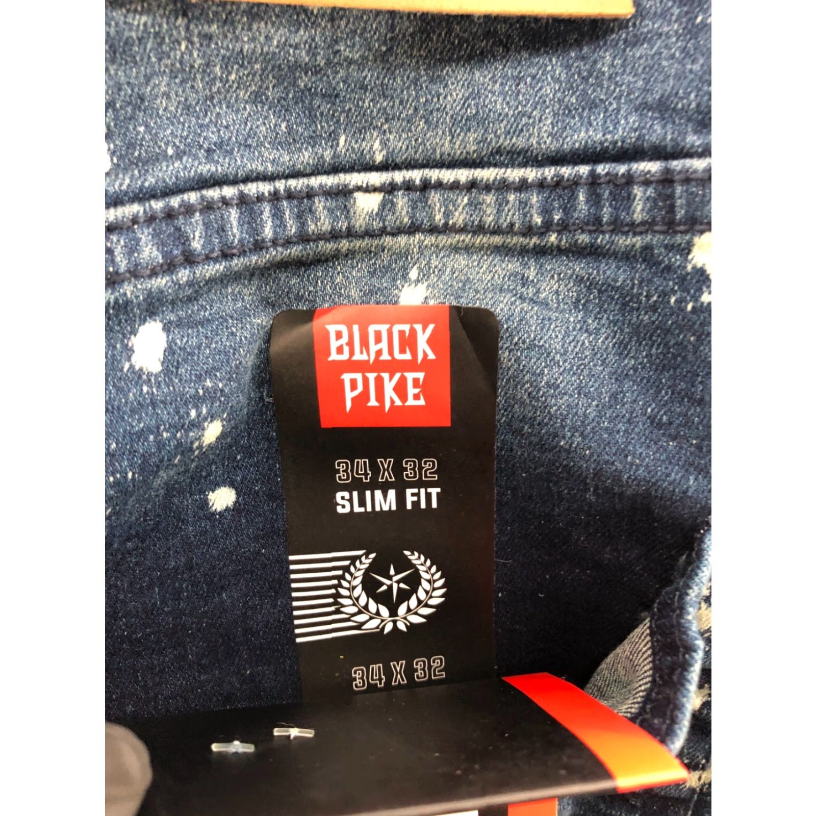 Vintage Black Pike Jeans Slim Tapered 34x32 Mens Blue Denim 5-Pocket Style Slim Regular Size US 34 / EU 50 - 5 Thumbnail