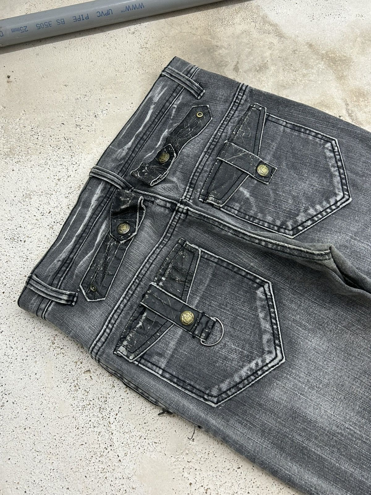If Six Was Nine Clone Deugru Japan Grey Wash Punkers Pocket Zipper Size US 31 - 20 Thumbnail