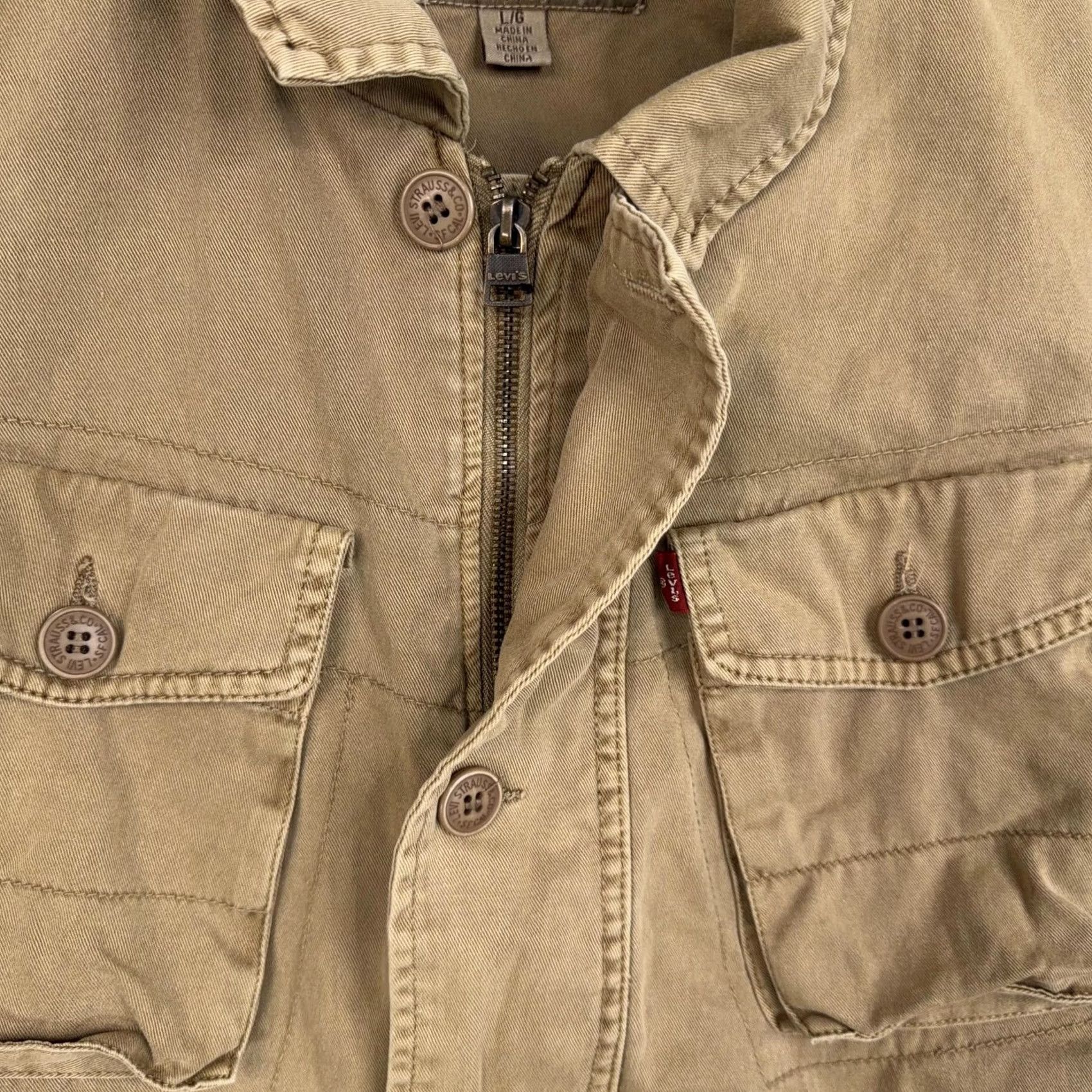 Levi's Levi's Jacket Mens Large Beige Military Field Utility Workwear Western Casual Size US L / EU 52-54 / 3 - 5 Thumbnail