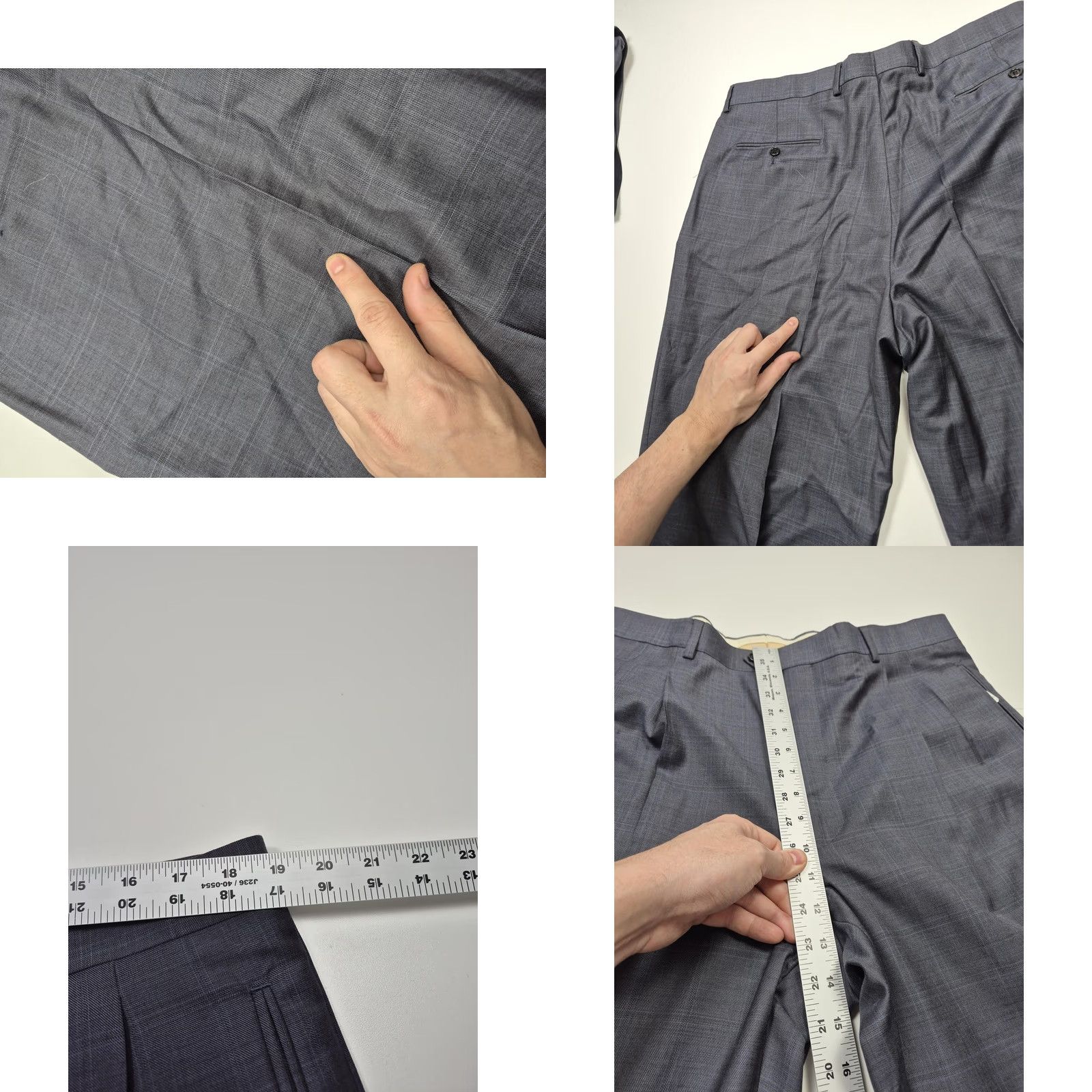 Vintage Zanieri Mens Suit 44 Long Gray Wool 110s Italy NWT 2 Piece Casual Formal Business Wedding Mens Size 44R - 10 Thumbnail