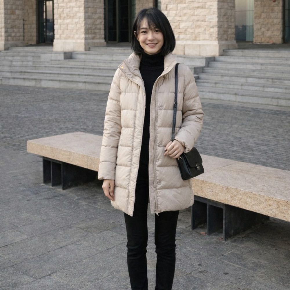 Uniqlo UNIQLO Beige Down Puffer Coat Size S / US 4 / IT 40 - 1 Thumbnail