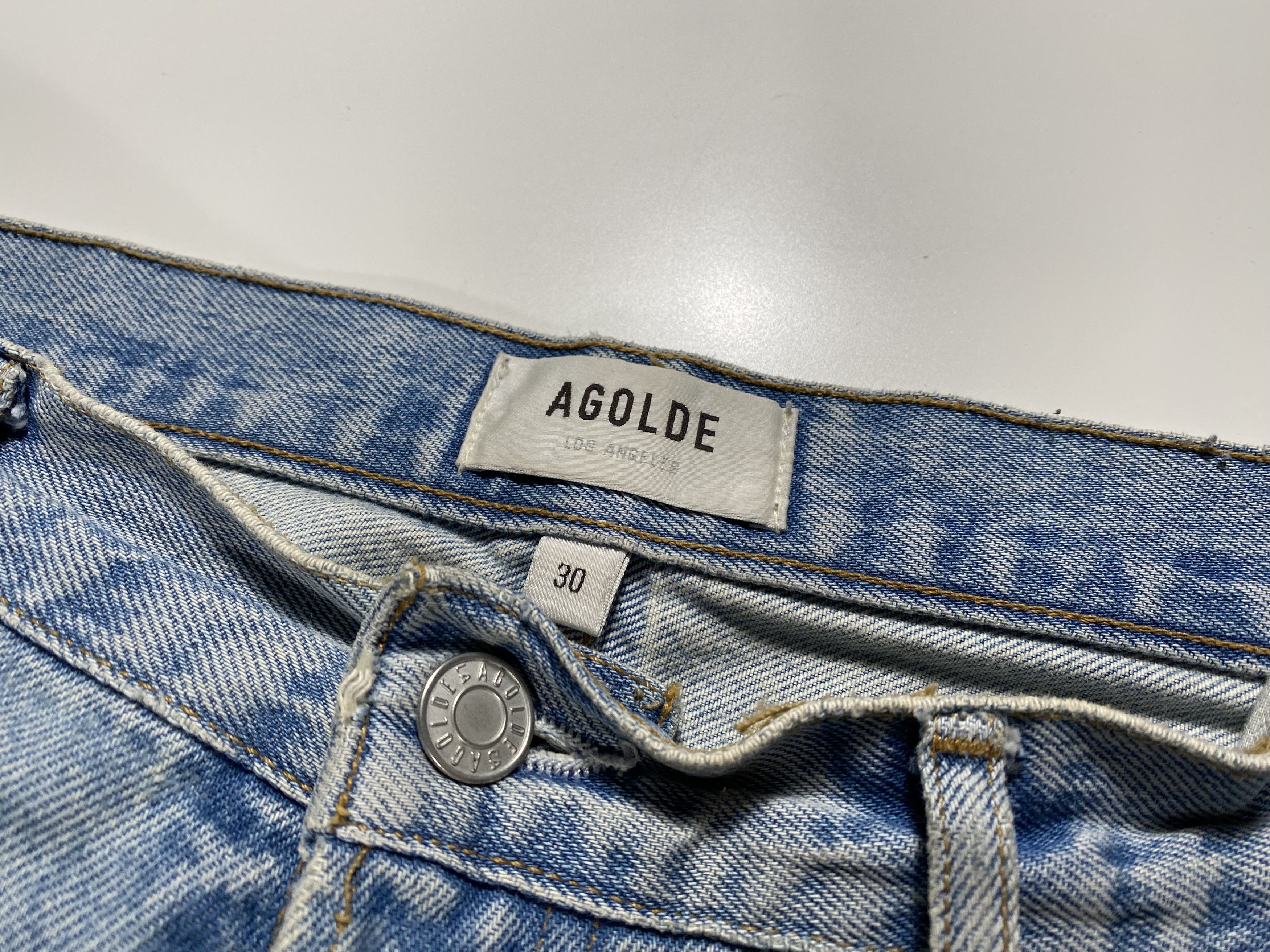 Agolde Agolde Pre-distressed Lana jeans in Riptide colorway 34x29 Size 34" / US 12 / IT 48 - 3 Thumbnail