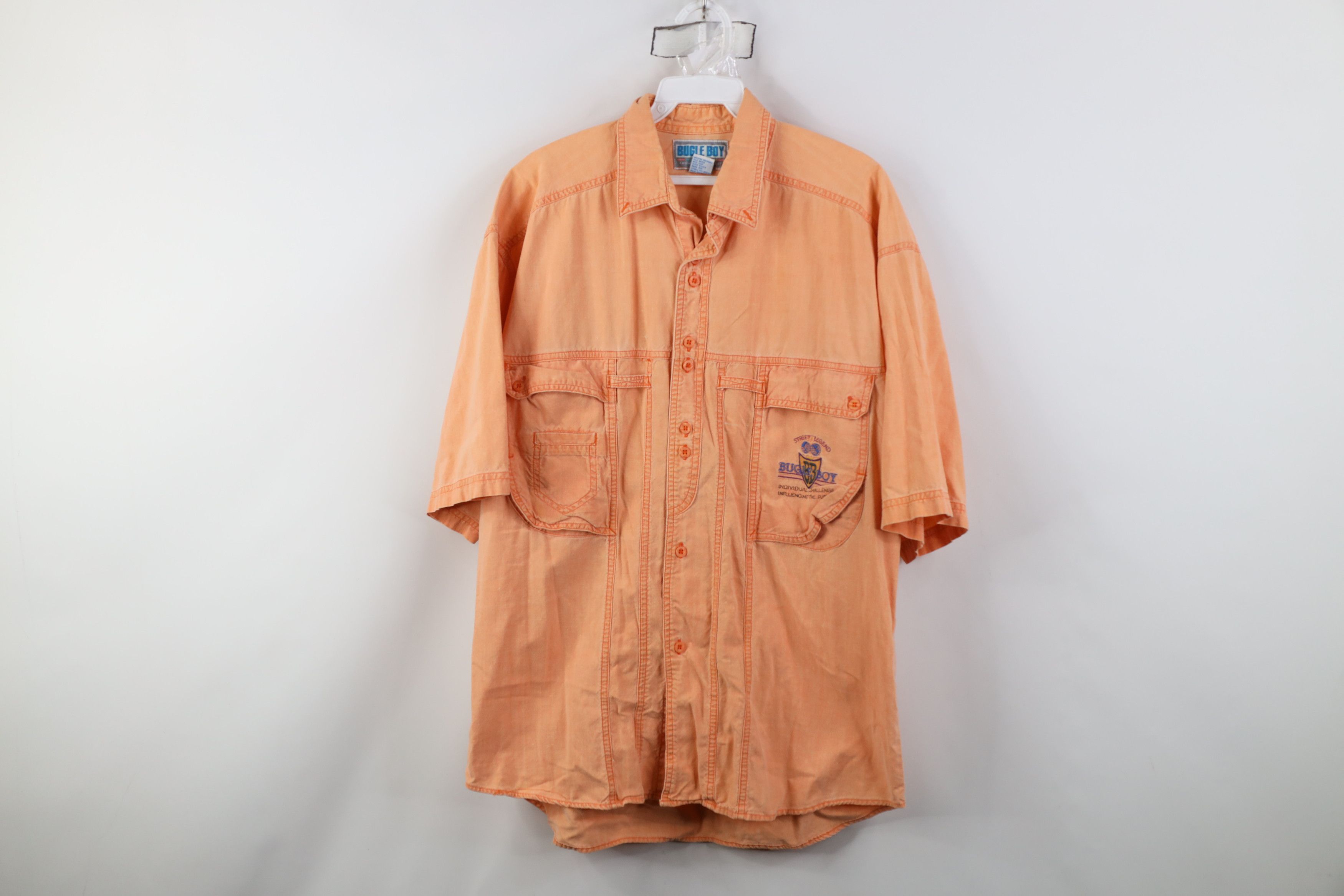 Vintage Vintage 90s Bugle Boy Big Pocket Collared Button Shirt Size US M / EU 48-50 / 2 - 1 Thumbnail