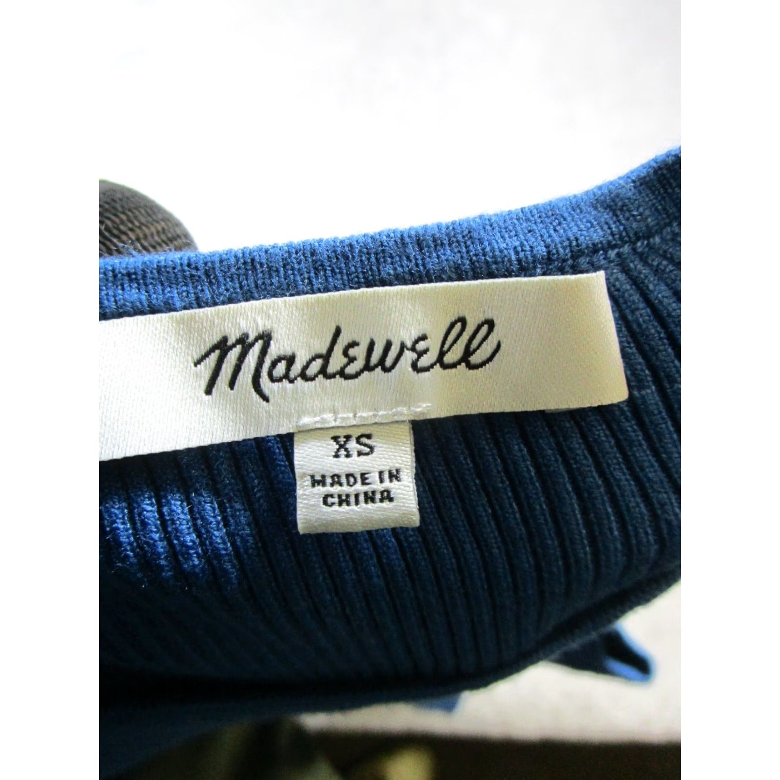 Madewell Madewell Tank Top Womens XS Blue Ribbed Knit Tank Type Sleeveless Round Neck Pullover Basic Size XS / US 0-2 / IT 36-38 - 3 Thumbnail