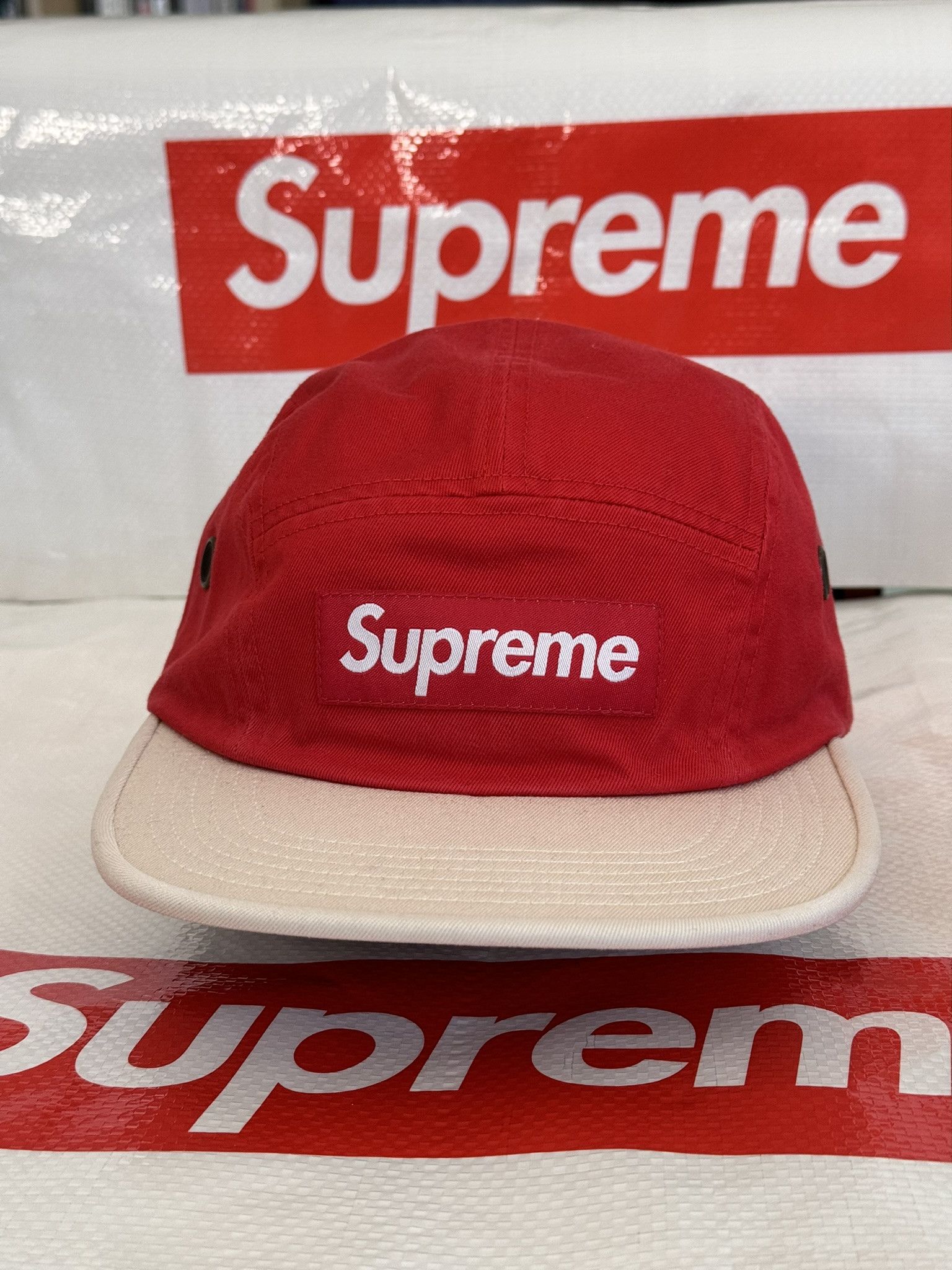 Supreme Supreme 2-Tone Camp Cap Red 2 TONE HAT | Grailed