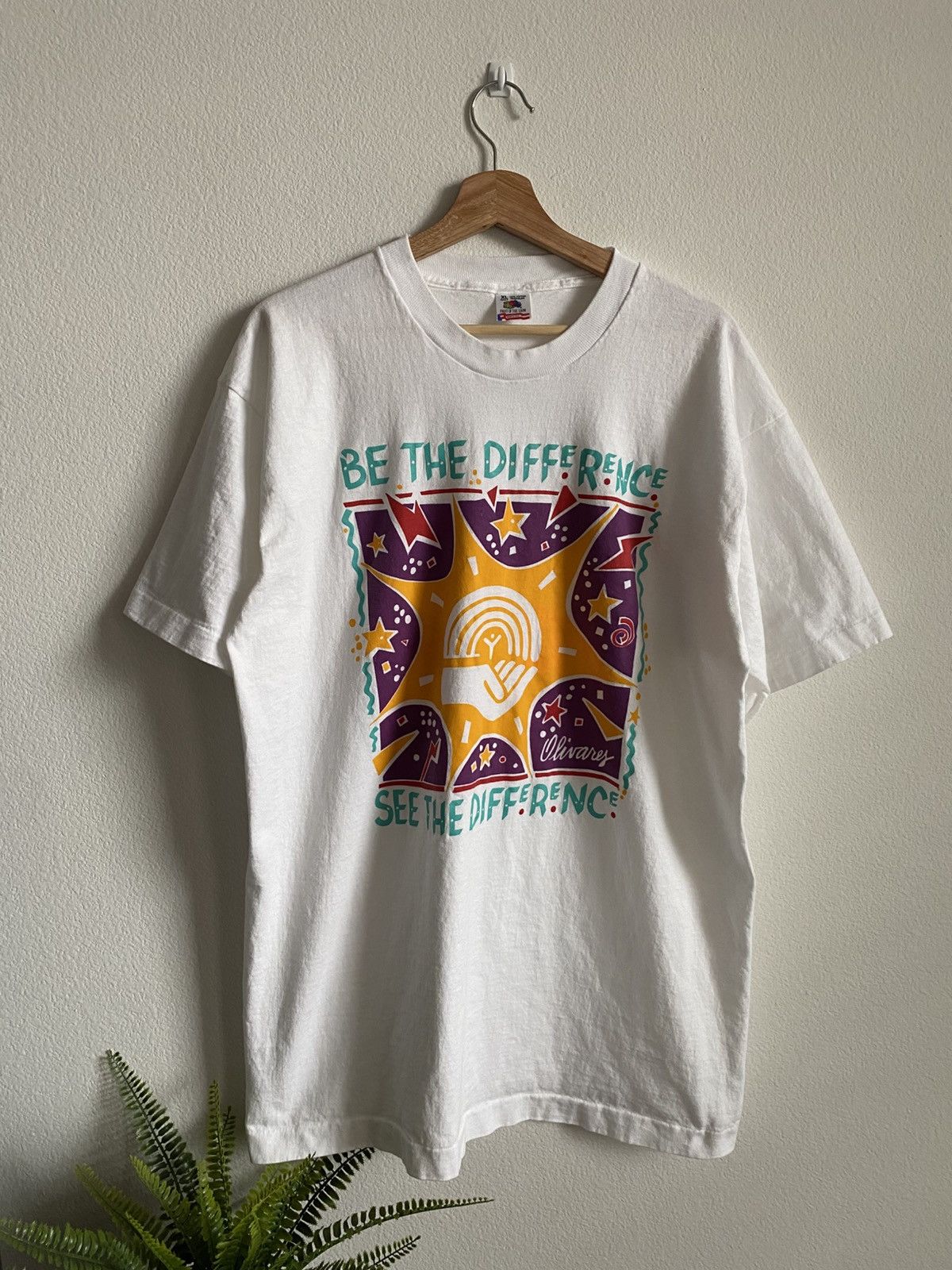 Vintage Vintage 90s Be The Difference Single Stitch Tee Size US XL / EU 56 / 4 - 1 Thumbnail