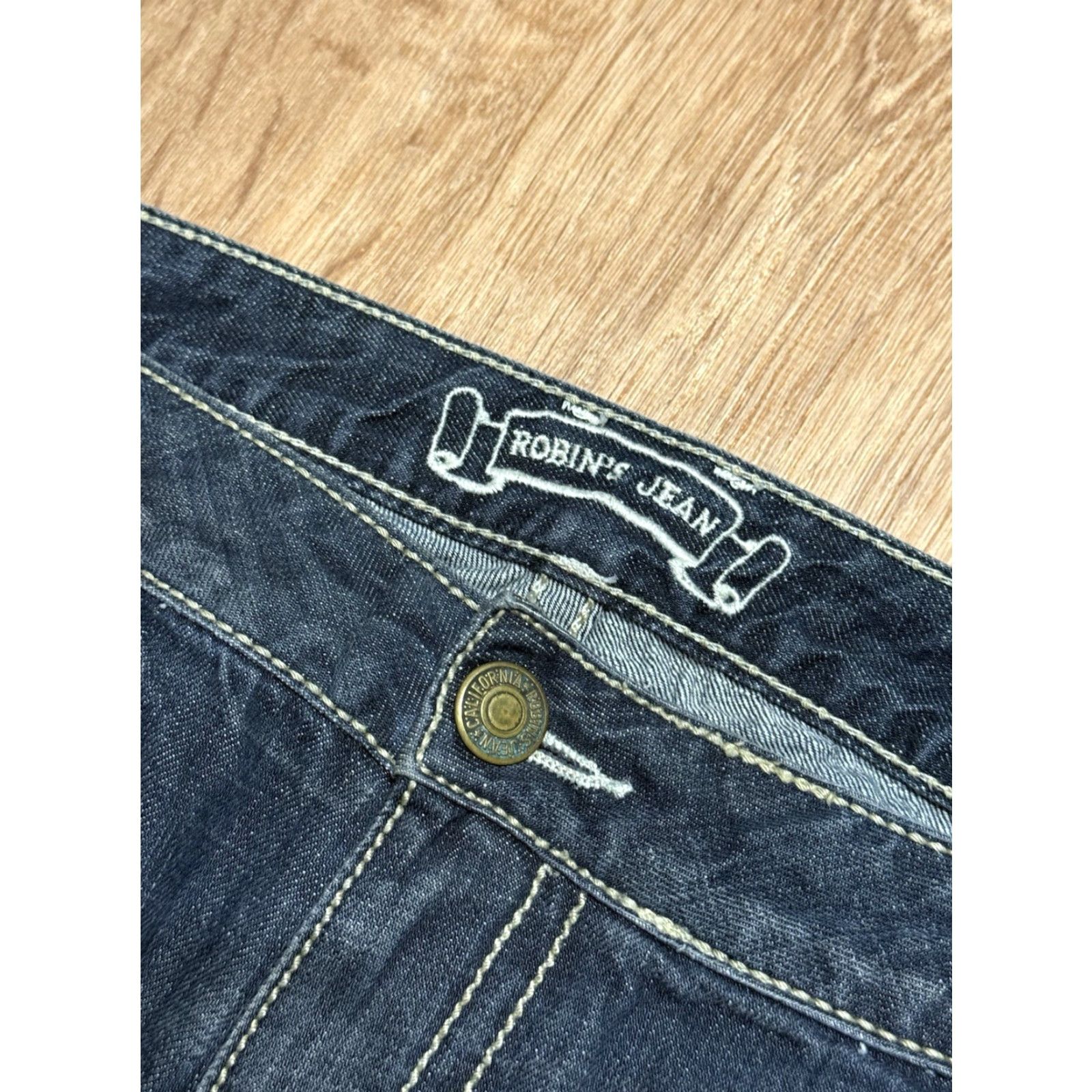 Vintage VINTAGE Robins Jean Jeans 42 5-Pocket Embellished Studded Long Flap Dark Wash Red Embellish Mens Size US 42 / EU 58 - 4 Thumbnail