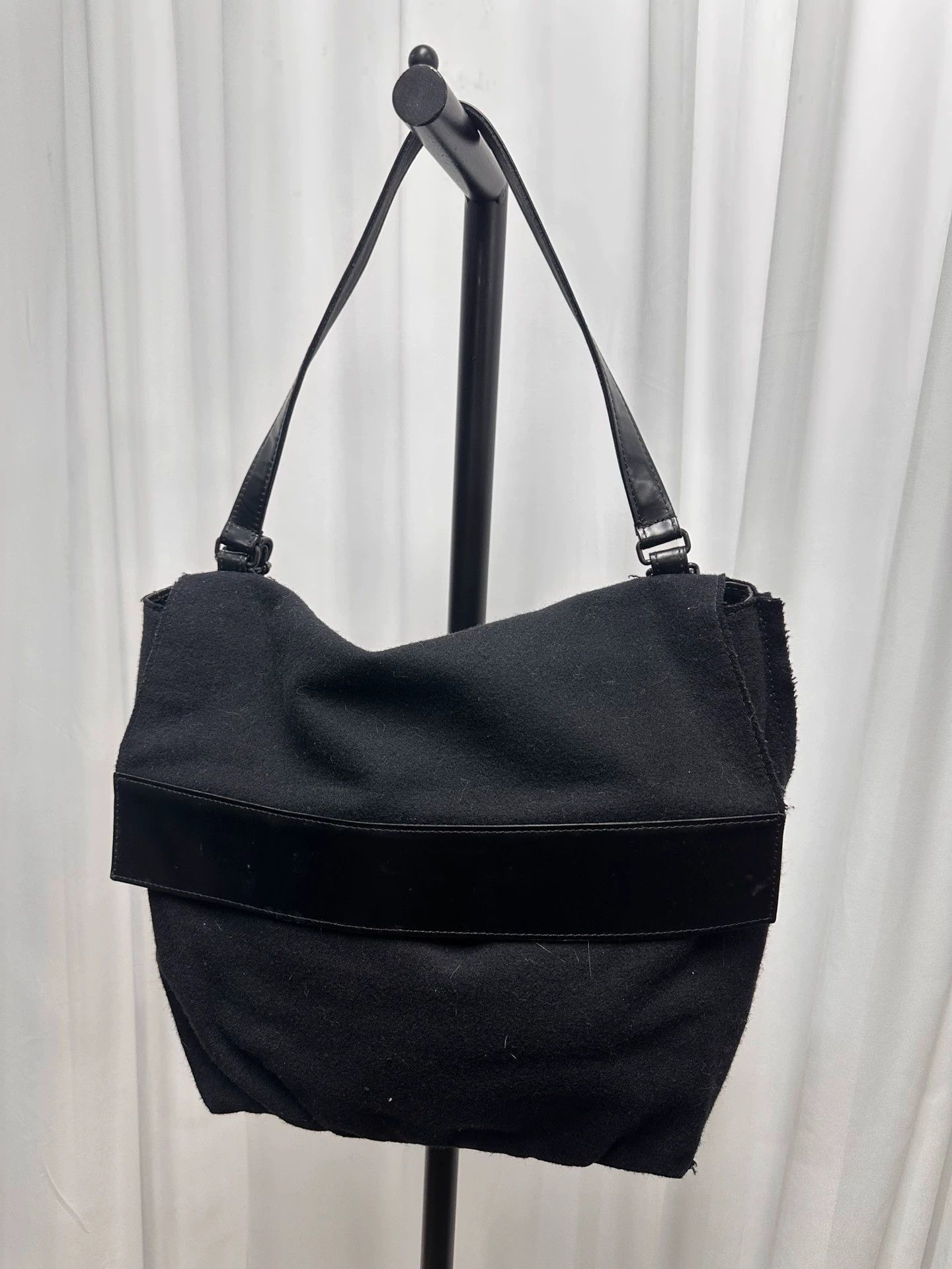 Yohji Yamamoto Yohji Yamamoto Calfskin Wool Tweed Tote Panels Size ONE SIZE - 3 Thumbnail
