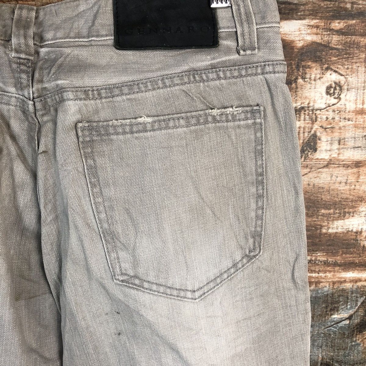Japanese Brand DL Gennaro Jeans Grey Distressed Denim Pants #C102 Size US 27 - 17 Thumbnail