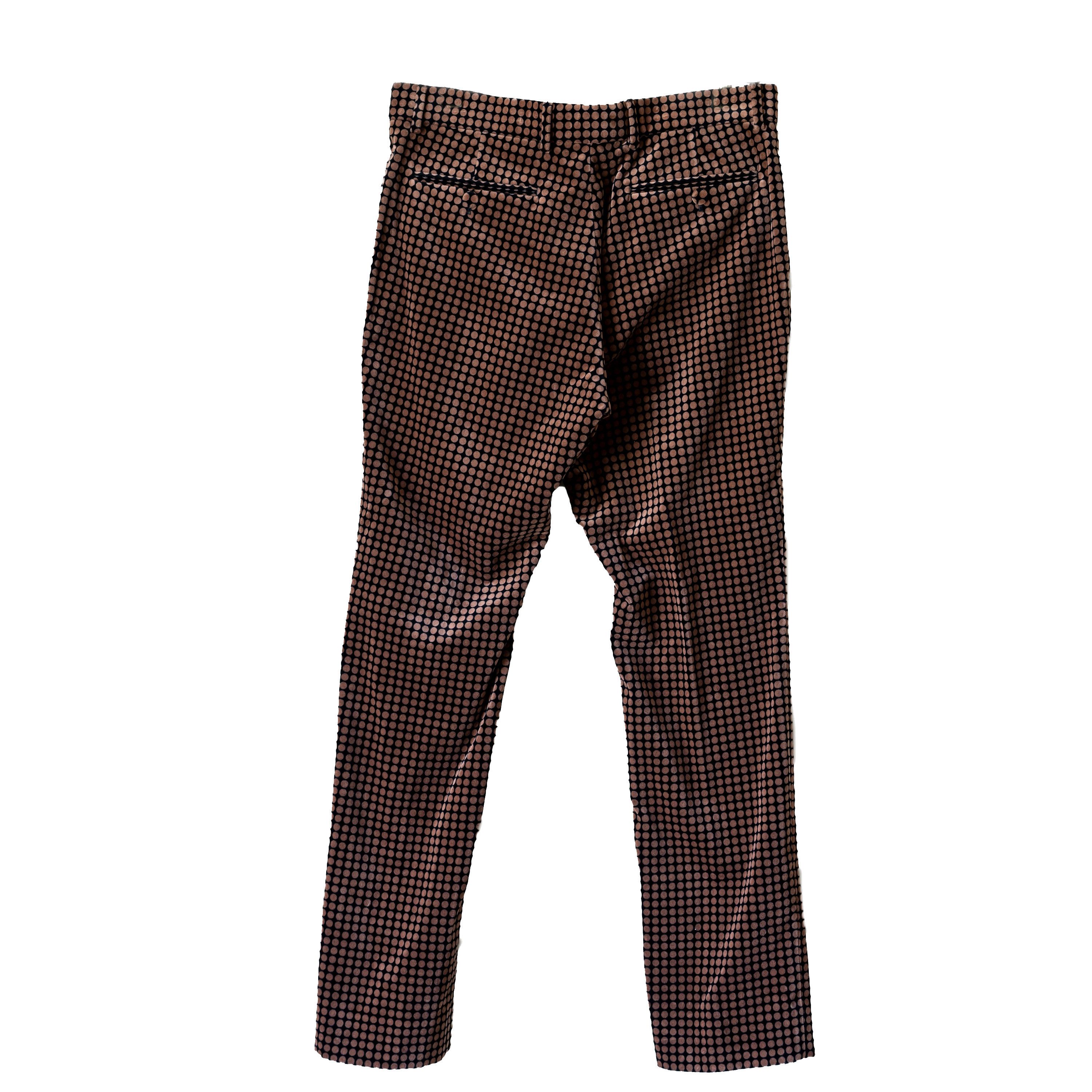 Gucci 50 L - Gucci Polka Dot Print Brown Suit Pants Trousers Size 50R - 3 Thumbnail