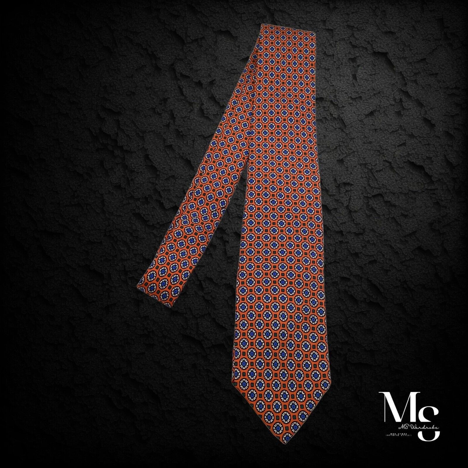 Polo Ralph Lauren POLO RALPH LAUREN Orange Medallion Silk Tie H.Made In Italy Size ONE SIZE - 6 Thumbnail