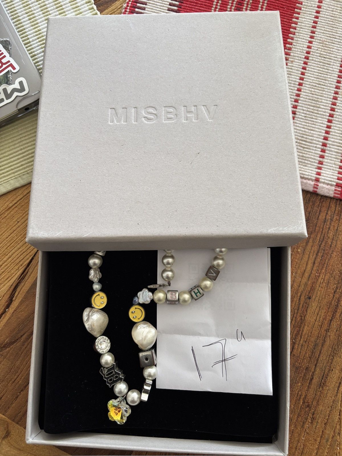 Misbhv MISBHV 17” pearl LA bead necklace with logo charms - Size ONE SIZE - 5 Thumbnail