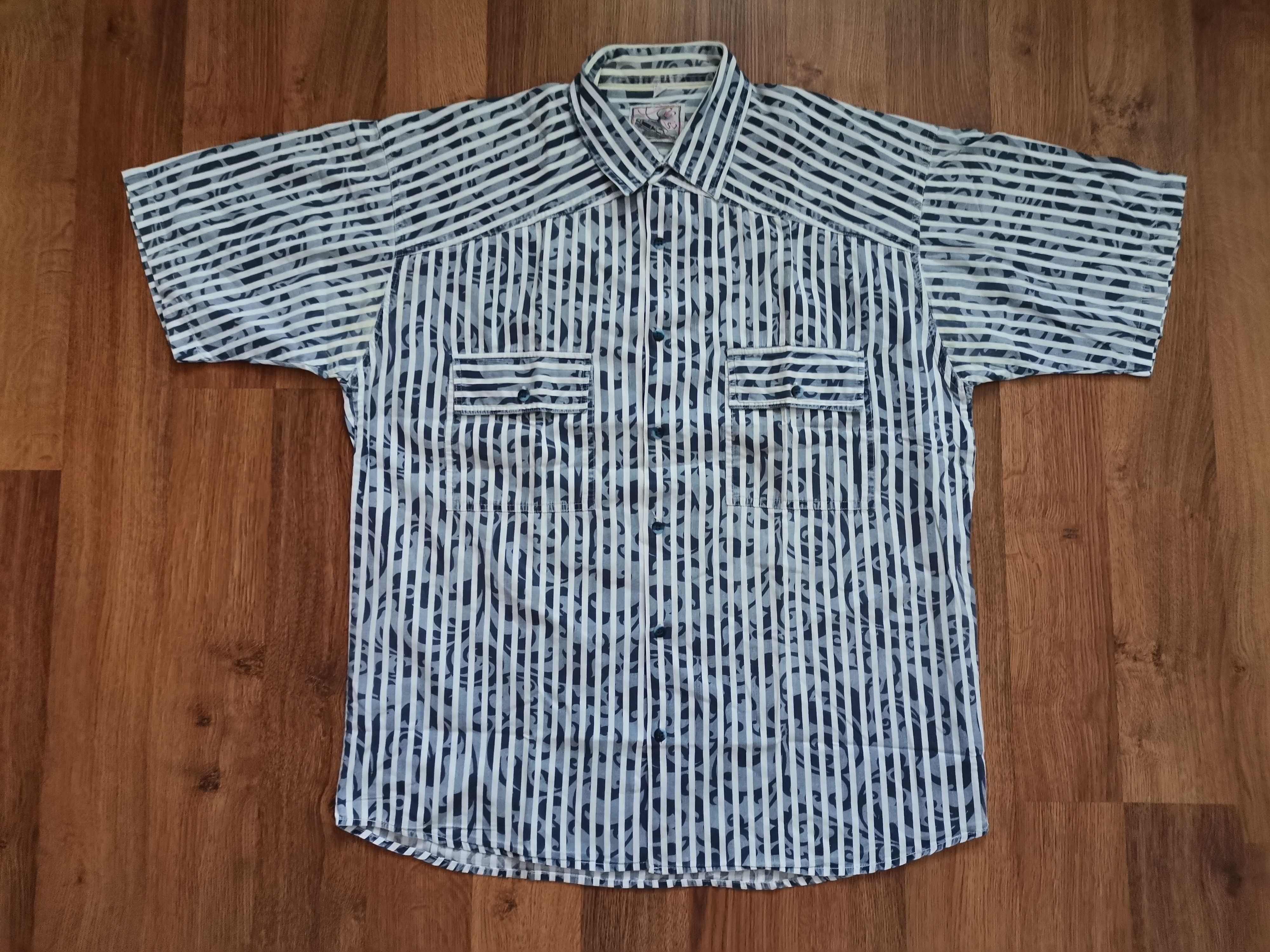 Vintage Vintage Striped Floral Shirt Size US L / EU 52-54 / 3 - 1 Thumbnail