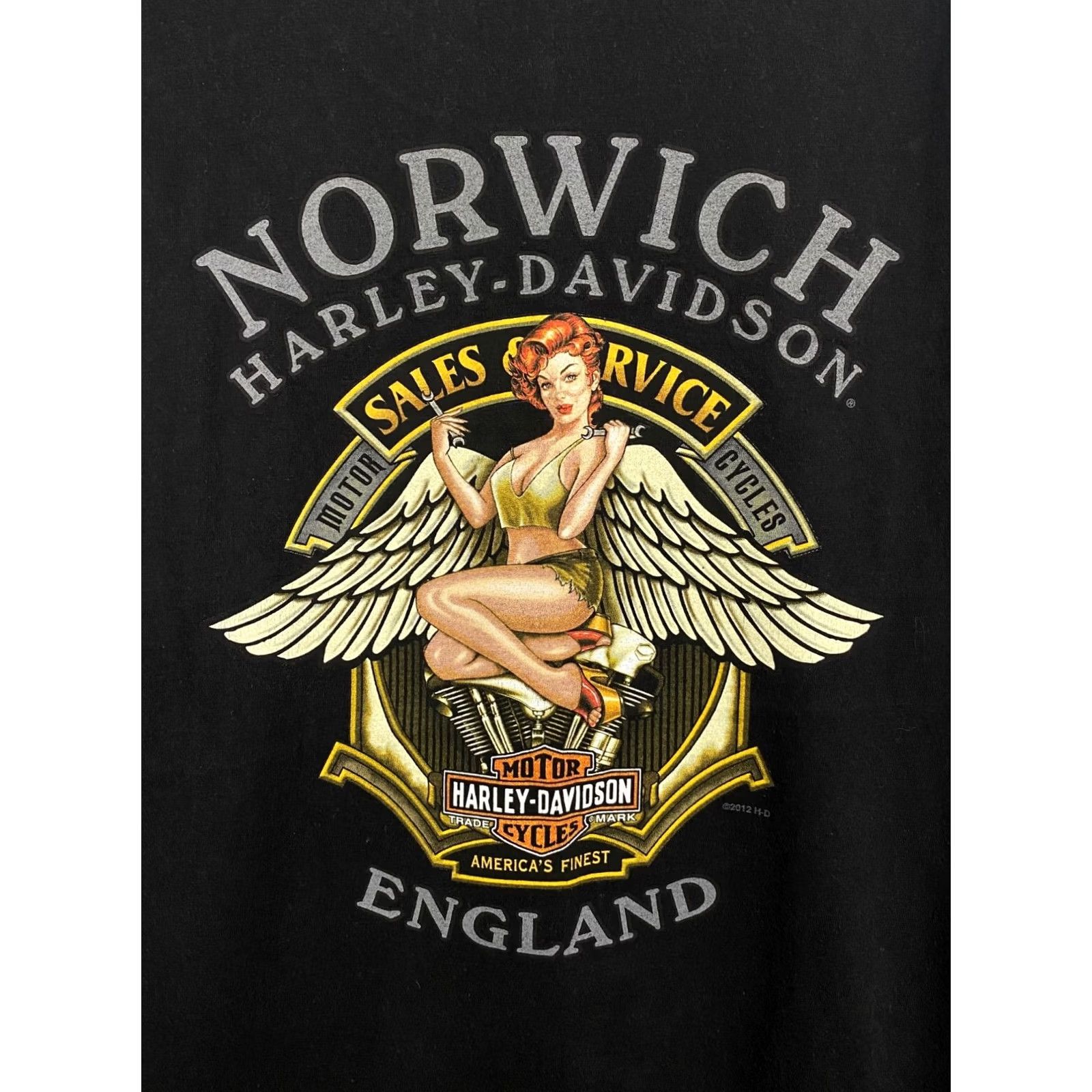 Harley Davidson VINTAGE Harley-Davidson T-Shirt Mens Shirt L Black England Sexy Girl Choppers Y2K Size US L / EU 52-54 / 3 - 5 Thumbnail
