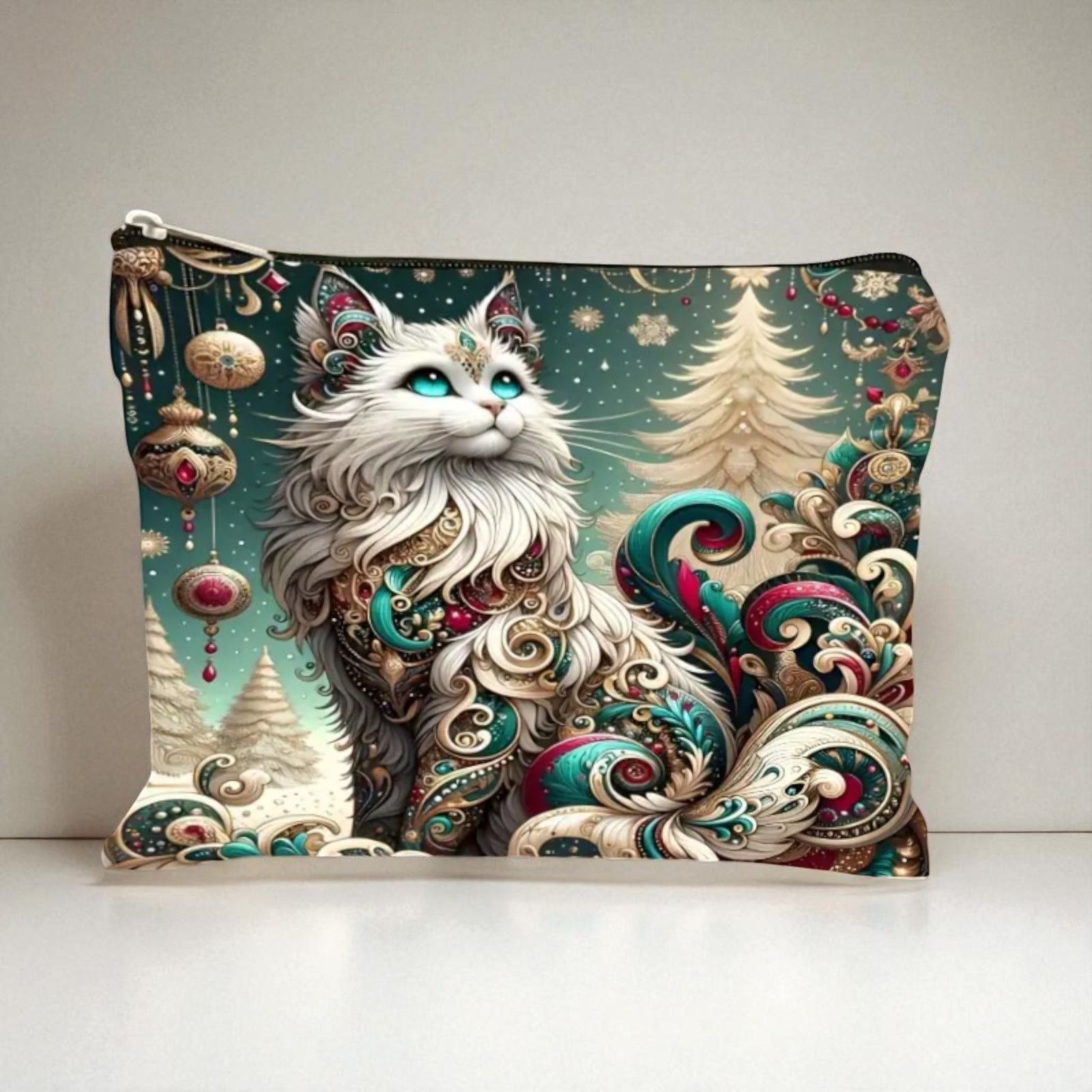 Other Mystical Cat Cosmetic Bag Celestial Green Makeup Organizer Size ONE SIZE - 6 Thumbnail