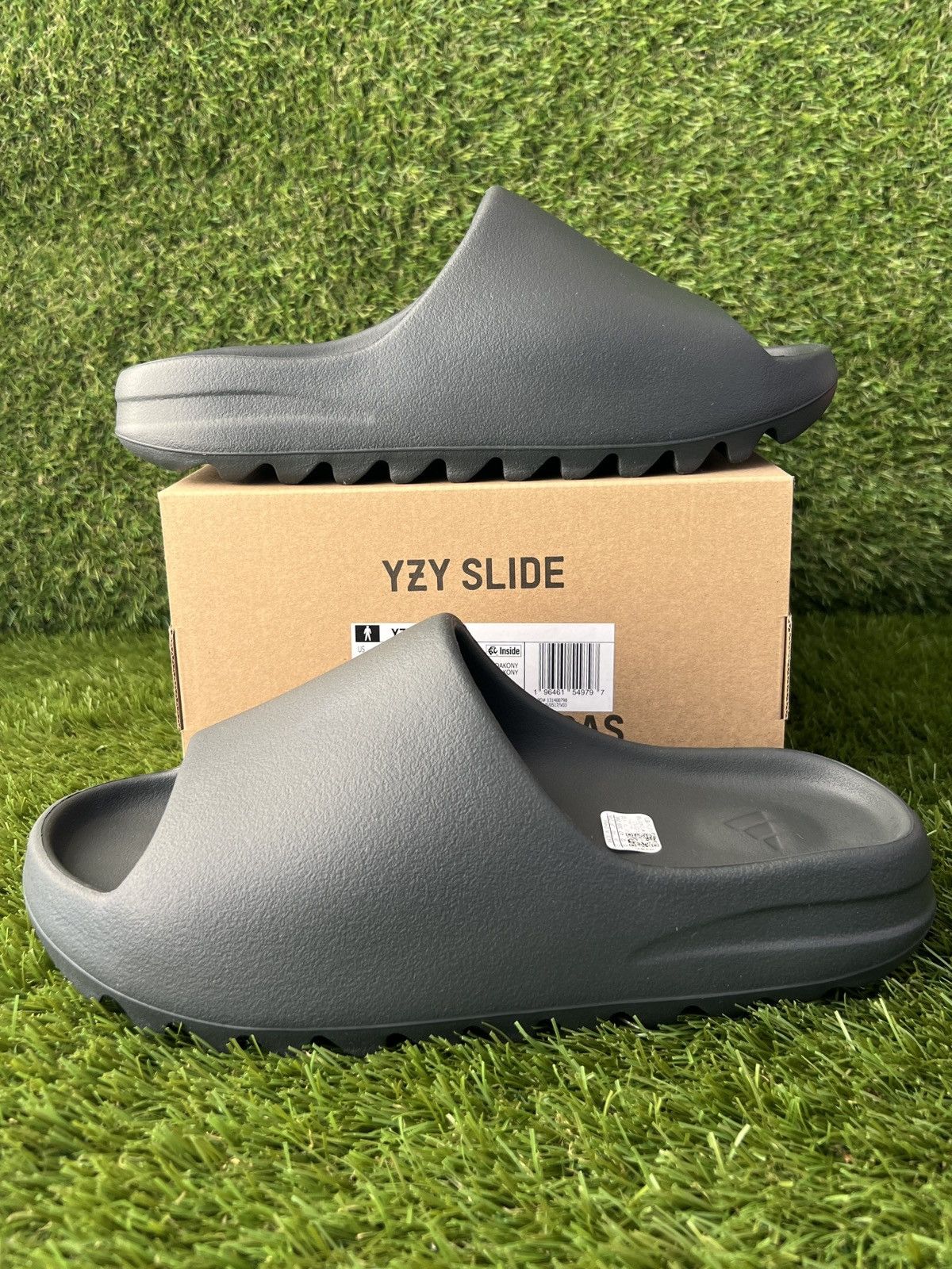 image of Adidas Yeezy Slide Dark Onyx in Black, Men's (Size 12)