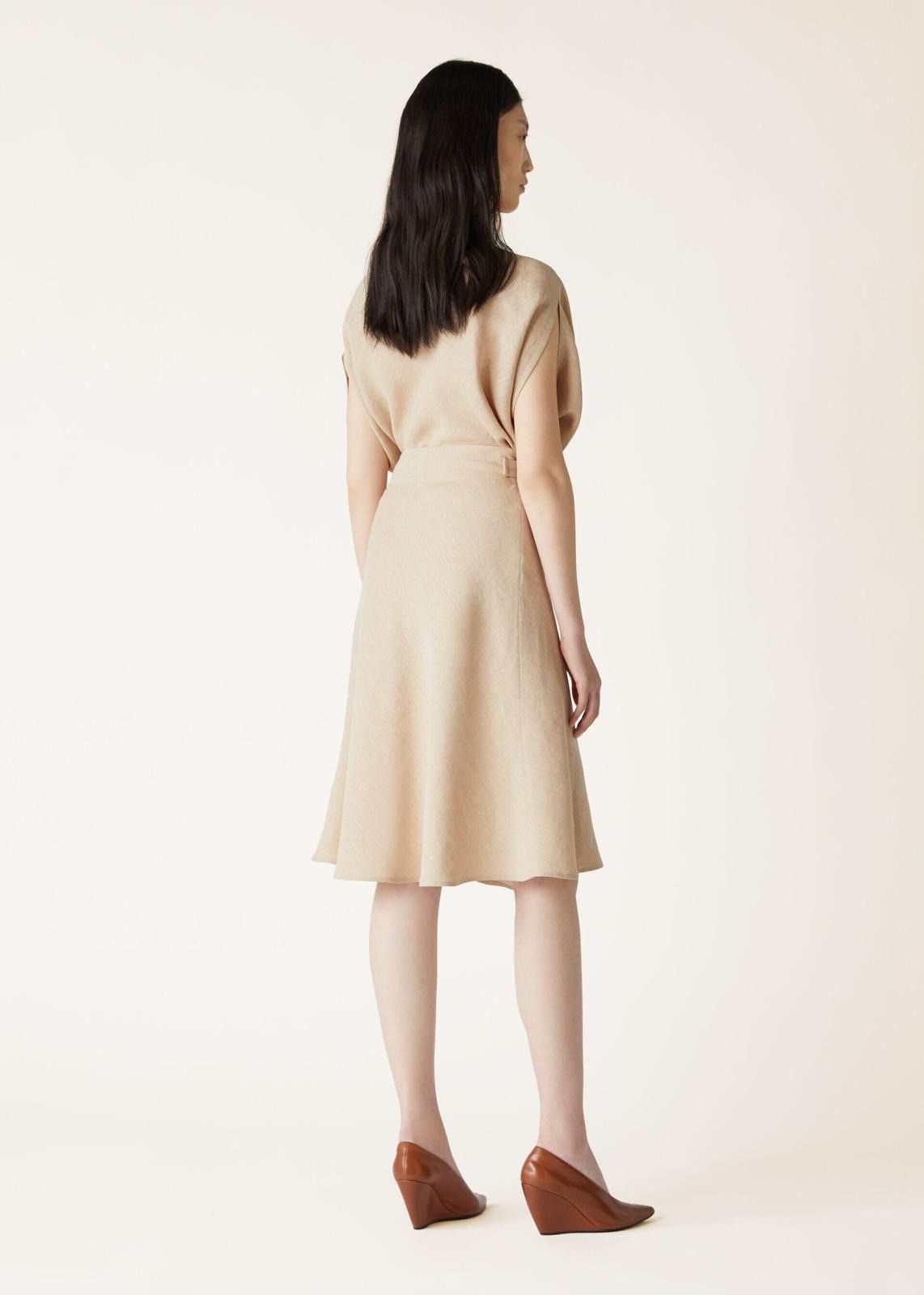Loro Piana o1srvl11e0825 FAO5974 Irene Midi Skirt in Beige Size 26" / US 2 / IT 38 - 6 Thumbnail