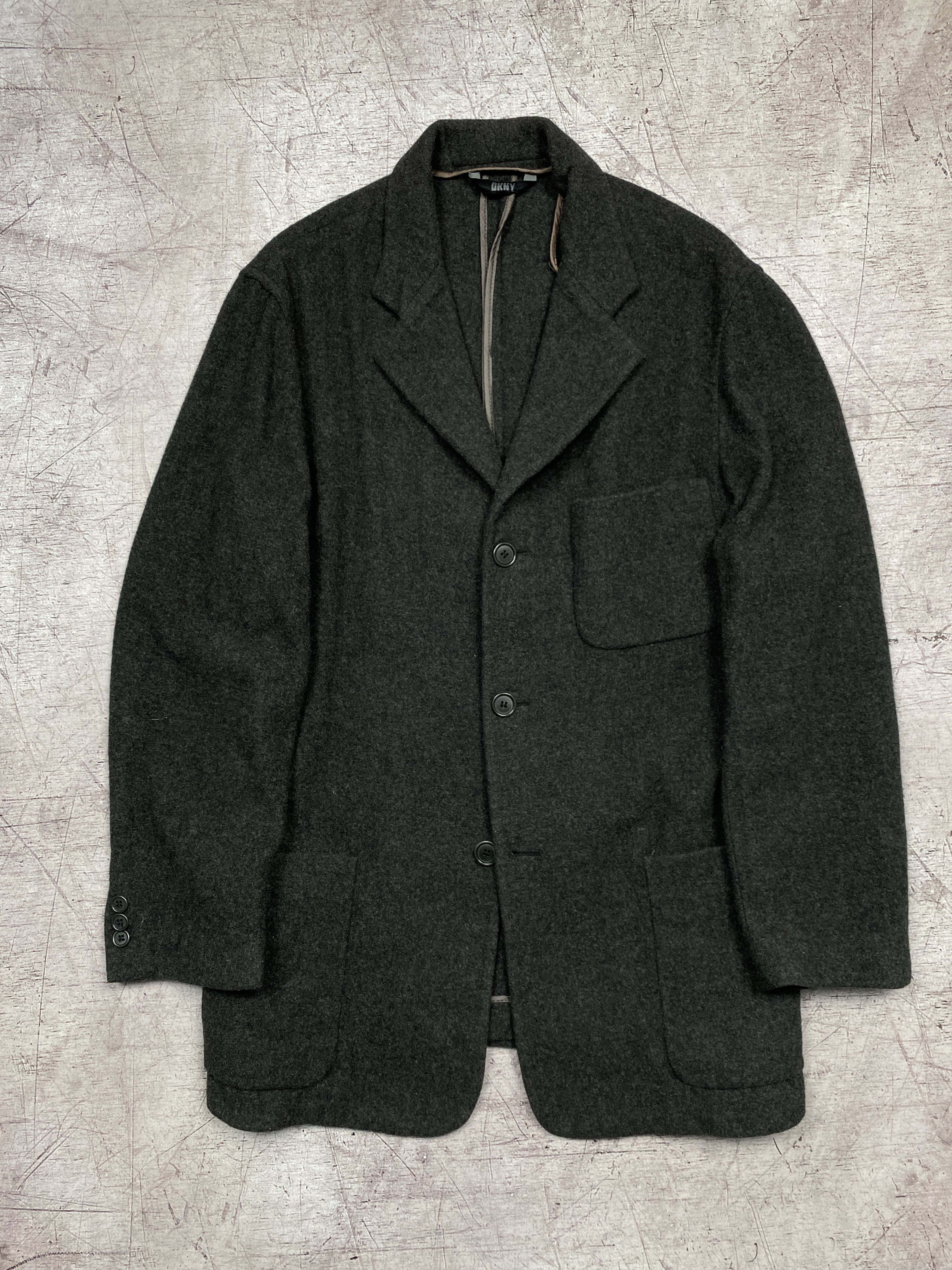 DKNY × Vintage DKNY Mens Cashmere Wool Coat Jacket Size US M / EU 48-50 / 2 - 1 Thumbnail