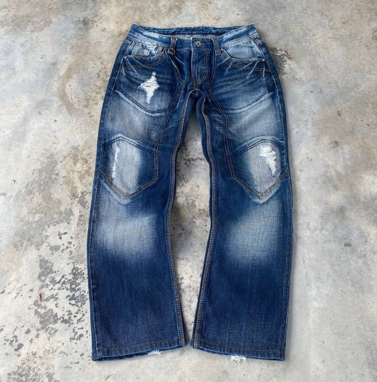 HIDEAWAYS Japan Hideaways Nicole Distressed "Engineered"Panelled Denim Size US 30 / EU 46 - 9 Thumbnail