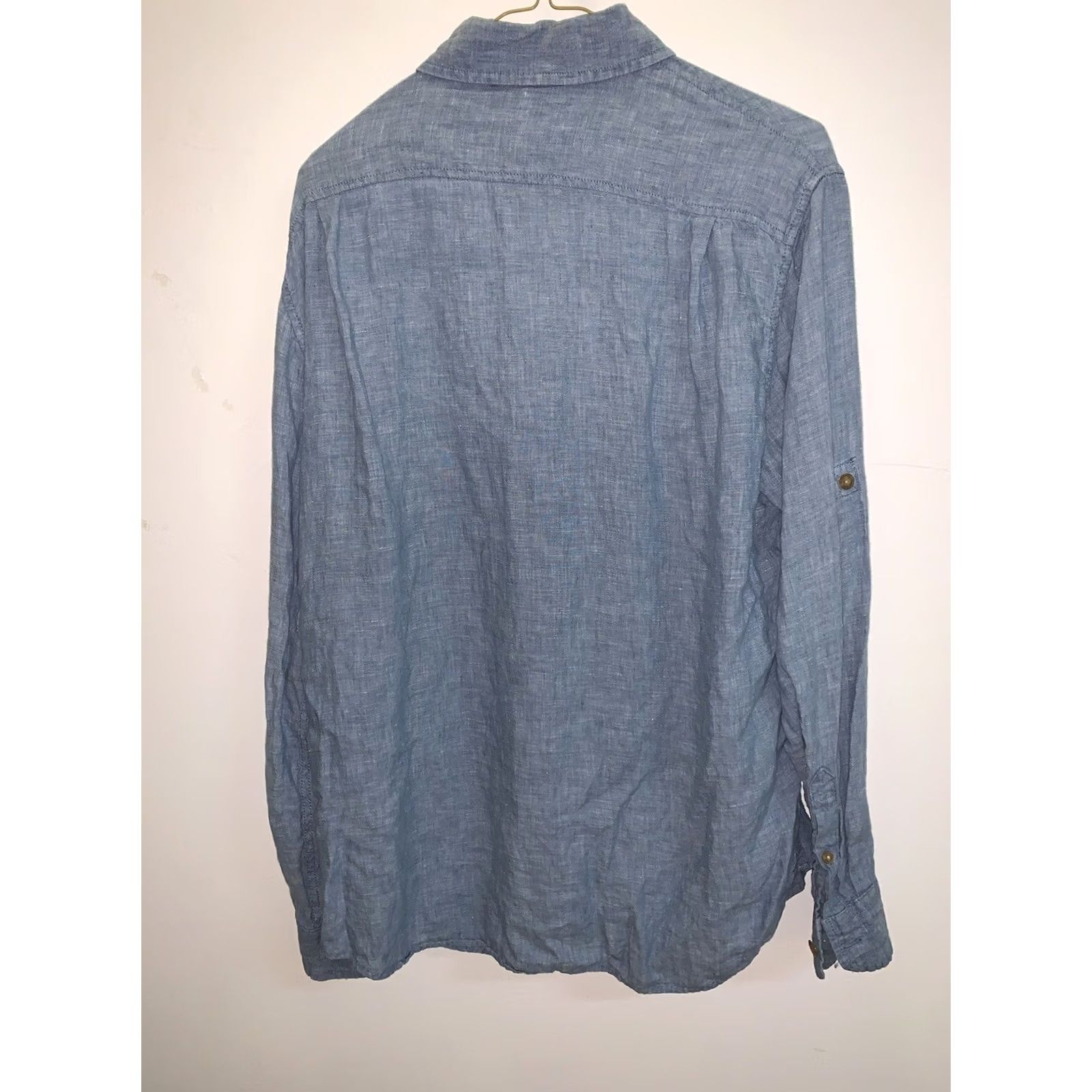 Lands' End Lands' End Denim Shirt Medium Blue Long Sleeve Button Down Size US M / EU 48-50 / 2 - 4 Thumbnail