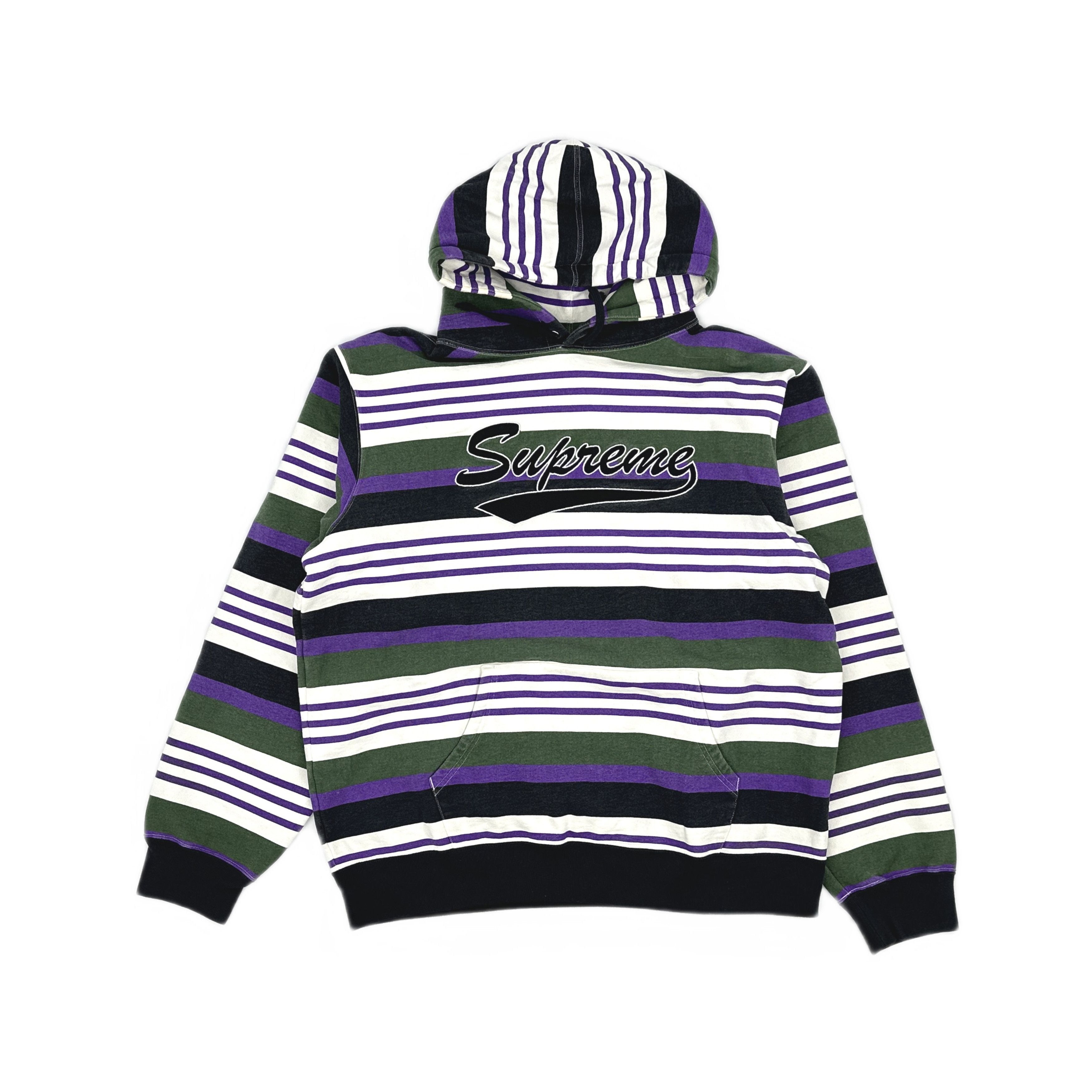 Supreme Supreme FW07 Striped Crest Hoodie | Grailed
