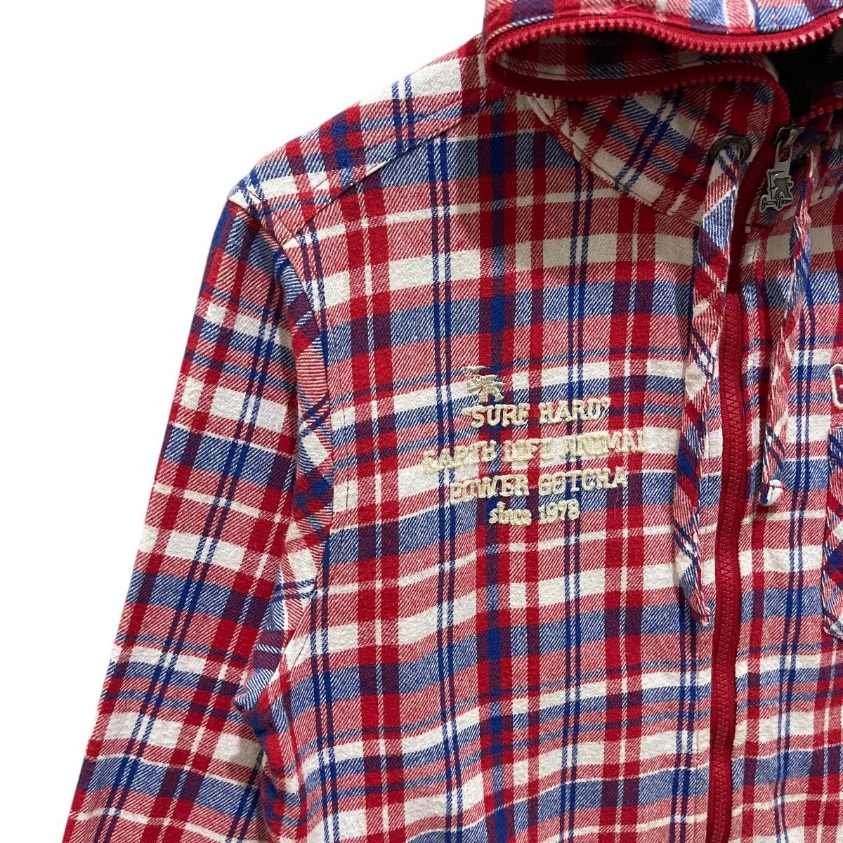 Gotcha × Vintage Vintage GOTCHA Surf Checked Hoodie Jacket Size US M / EU 48-50 / 2 - 5 Thumbnail
