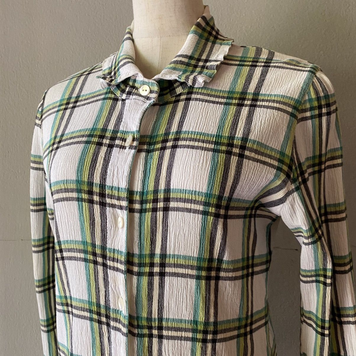 Tsumori Chisato Tsumori Chisato Plaid Long Sleeve Button-Up Shirt Size XS / US 0-2 / IT 36-38 - 6 Thumbnail