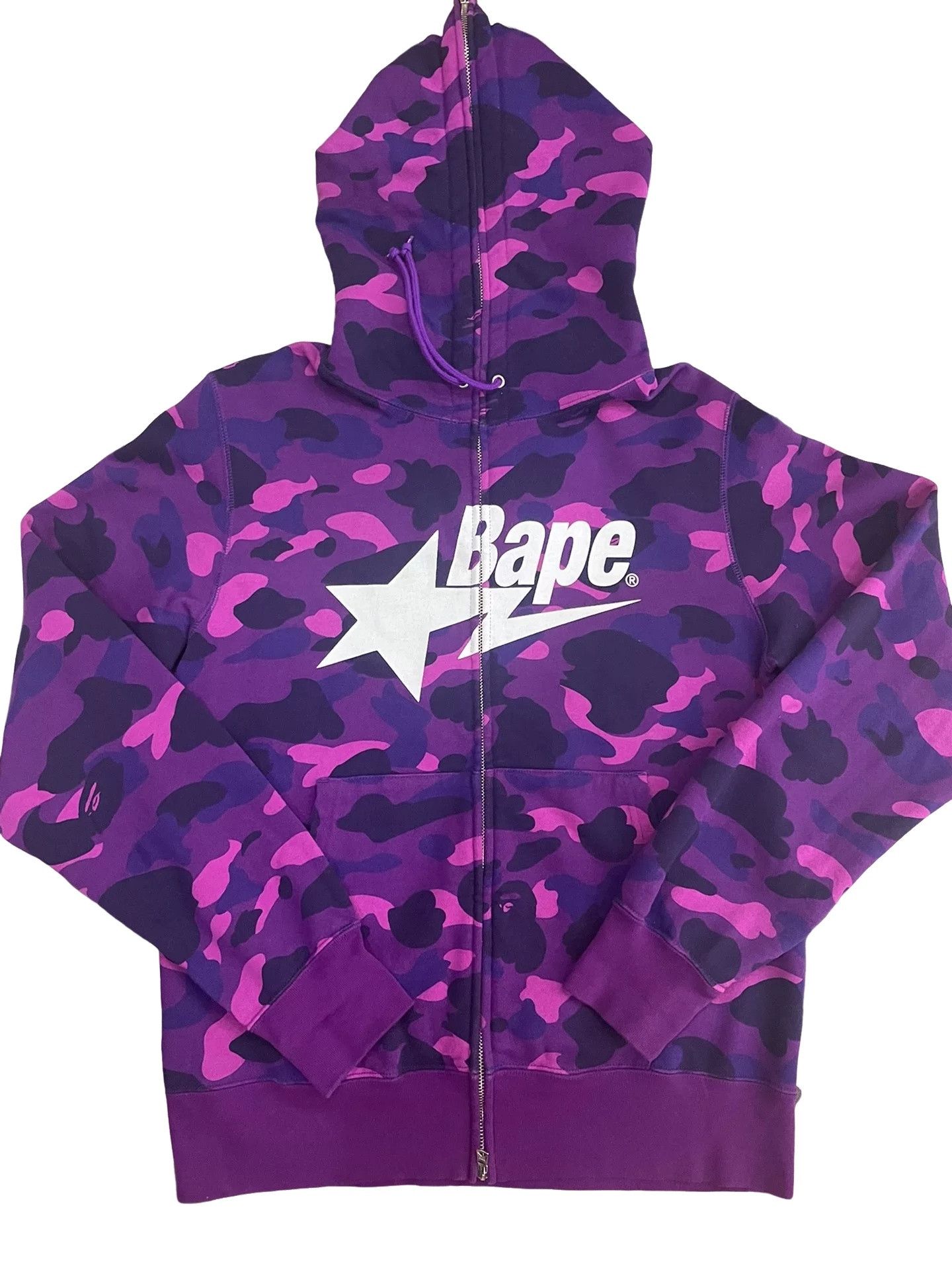 Bape A Bathing Ape Purple Camo Zip Hoodie Size L Size US L / EU 52-54 / 3 - 1 Thumbnail