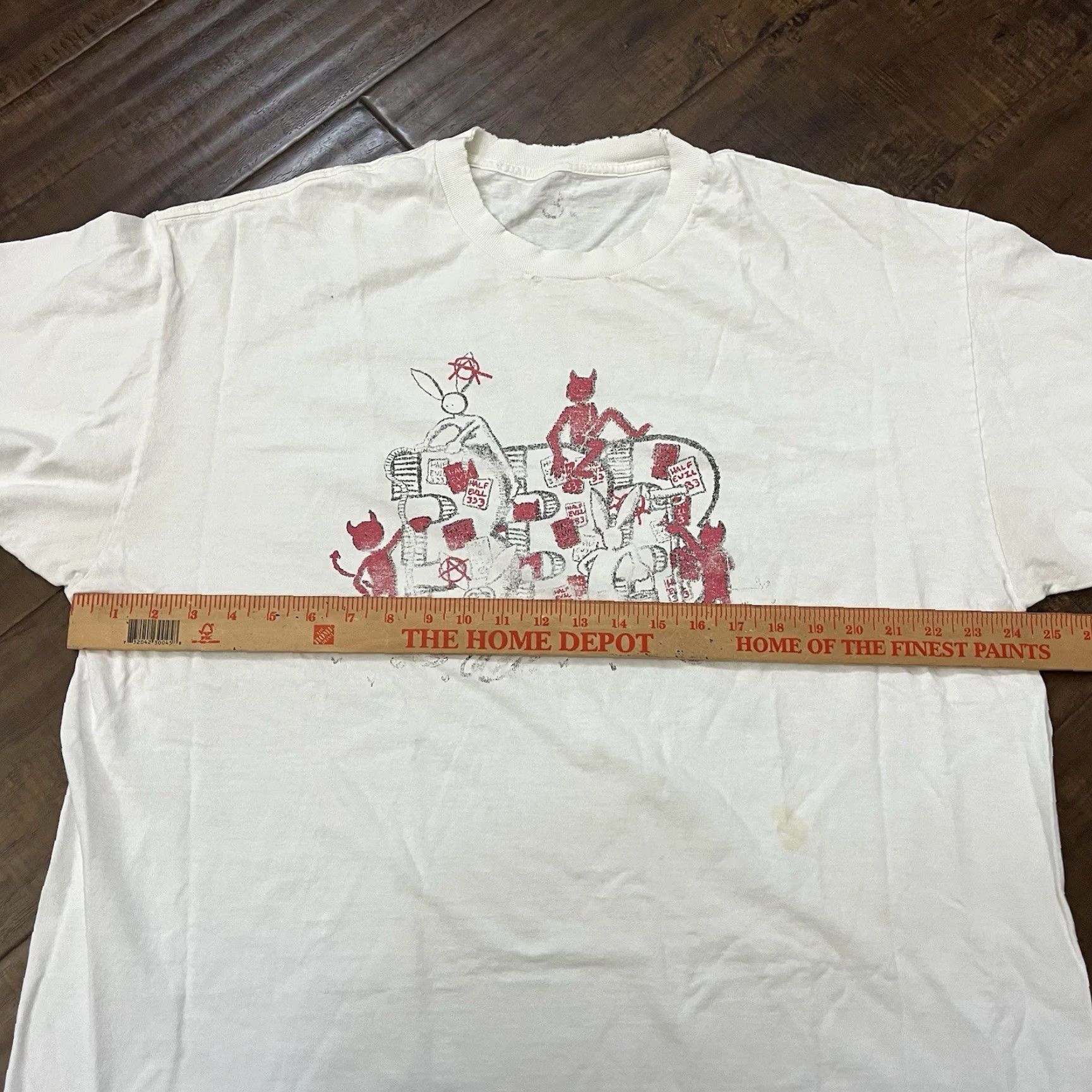 Half Evil Half Evil Anarchy Devil Logo T-Shirt Mens XL White Streetwear Size US XL / EU 56 / 4 - 6 Thumbnail